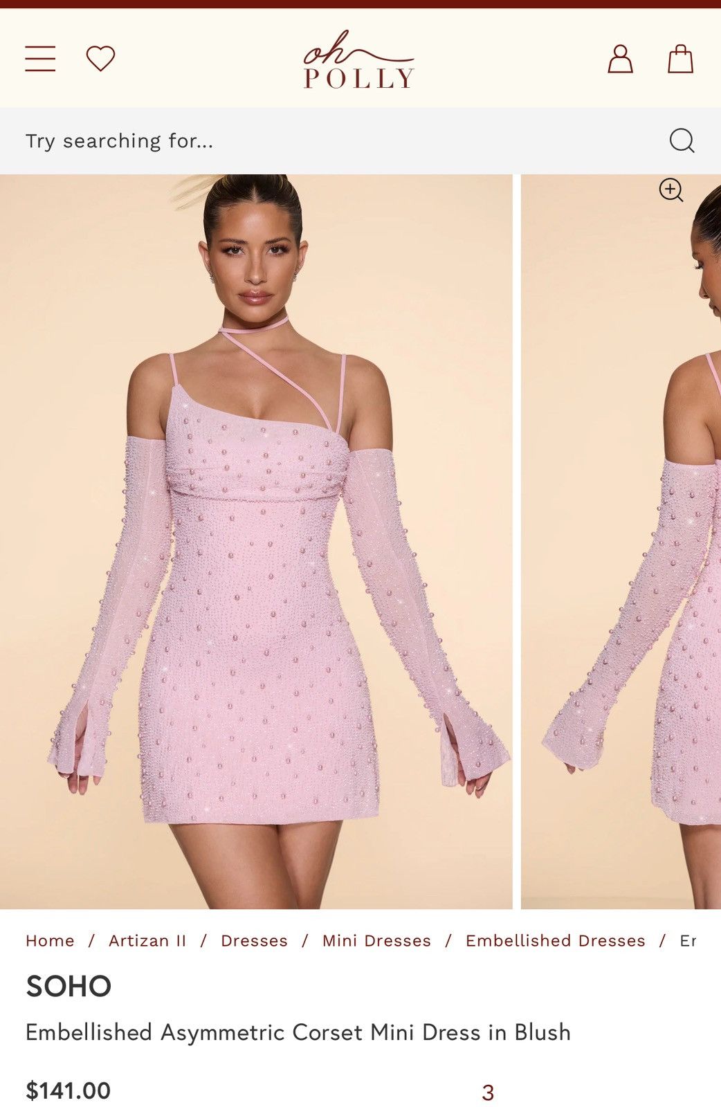 Other Oh Polly embellished pink dress Size S / US 4 / IT 40 - 2 Thumbnail