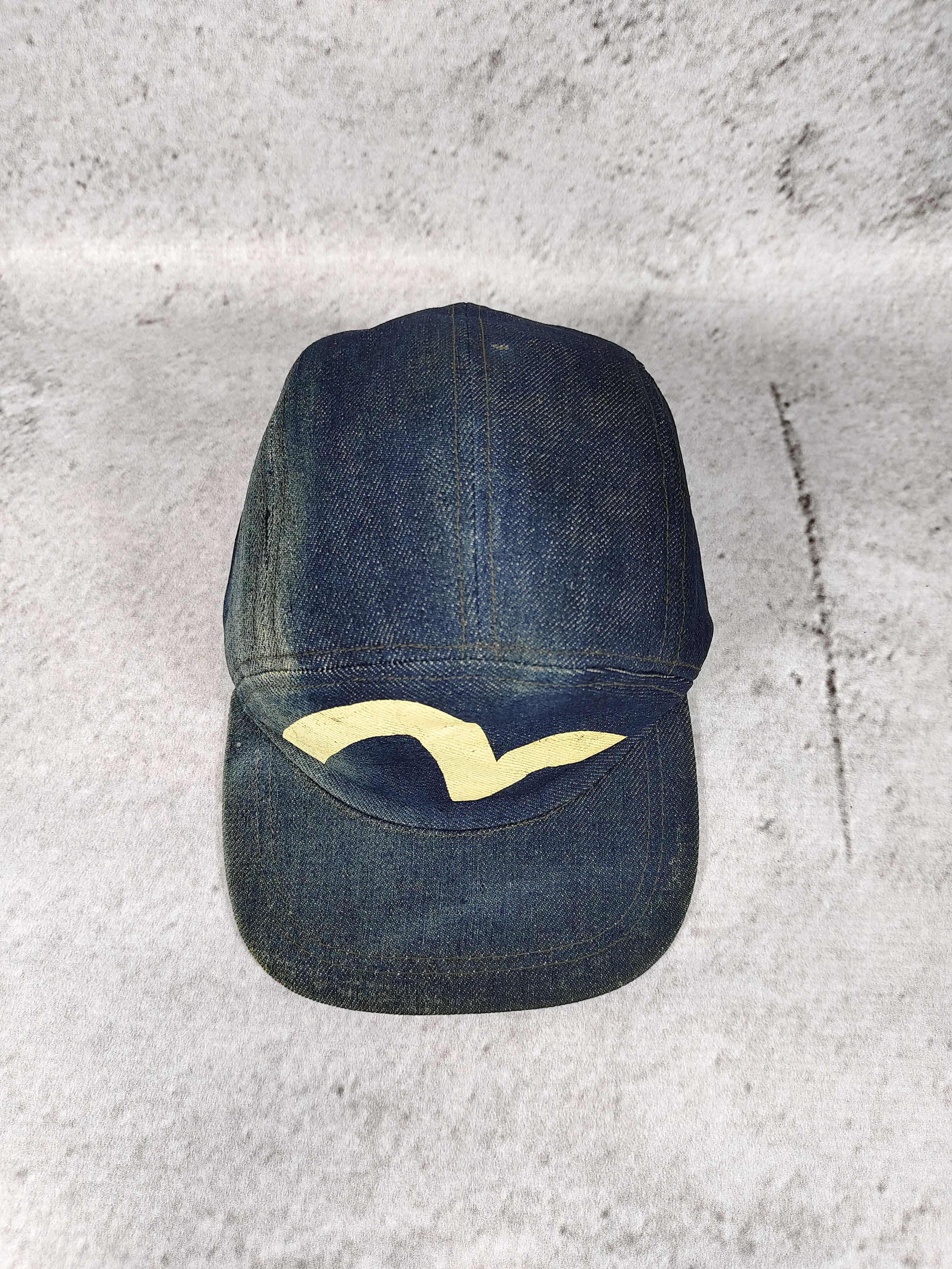 Evisu 90s EVIS🇯🇵Rare Painted Seagull Logo Denim Work Archive Cap Size ONE SIZE - 6 Thumbnail