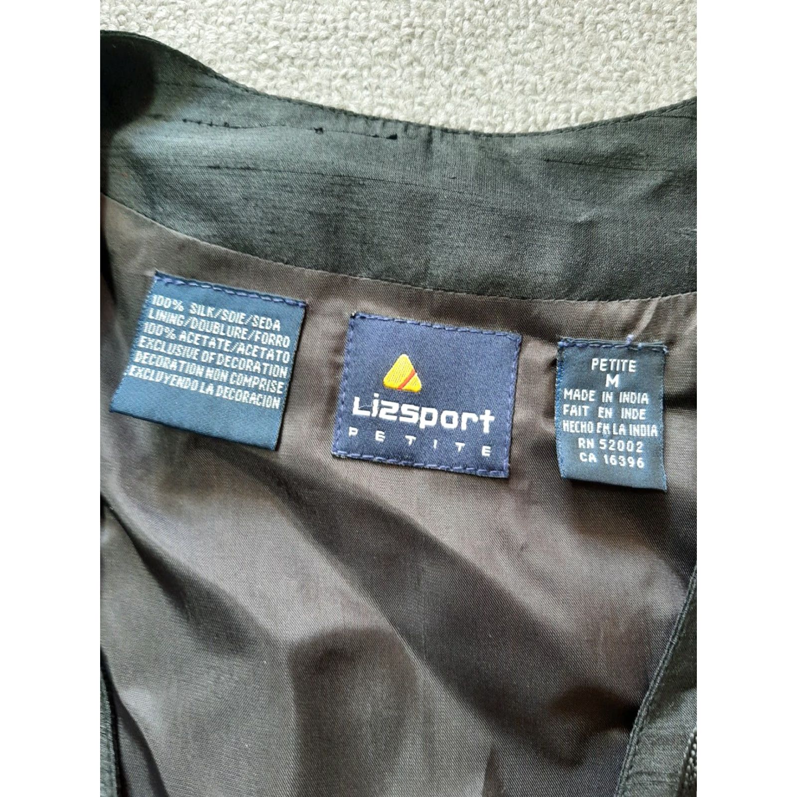 Liz Claiborne Liz Claiborne Vest Womens M Black Beaded Silk Leather Sleeveless Mid-Length Zip Casual Sports All Seasons Size M / US 6-8 / IT 42-44 - 2 Thumbnail