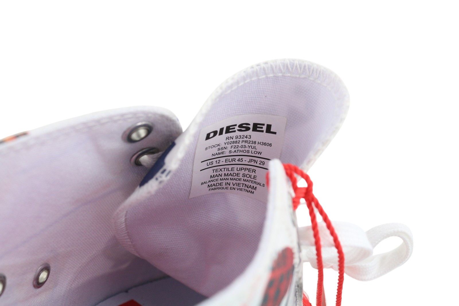 Diesel S-ATHOS LOW EU45 Patterned Low Top Laced Almond Toe 40847 Size US 12 / EU 45 - 11 Thumbnail