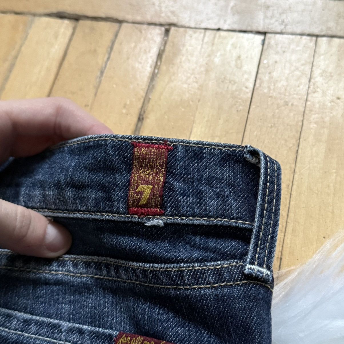 7 For All Mankind 📌 Vintage 90s 7 For All Mankind Straight leg Faded Jeans Size 28" / US 6 / IT 42 - 5 Thumbnail