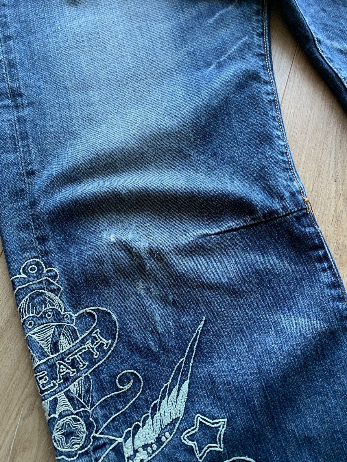 Christian Audigier Vintage Ed Hardy Death Before Dishonor jeans pans Size US 36 / EU 52 - 7 Thumbnail