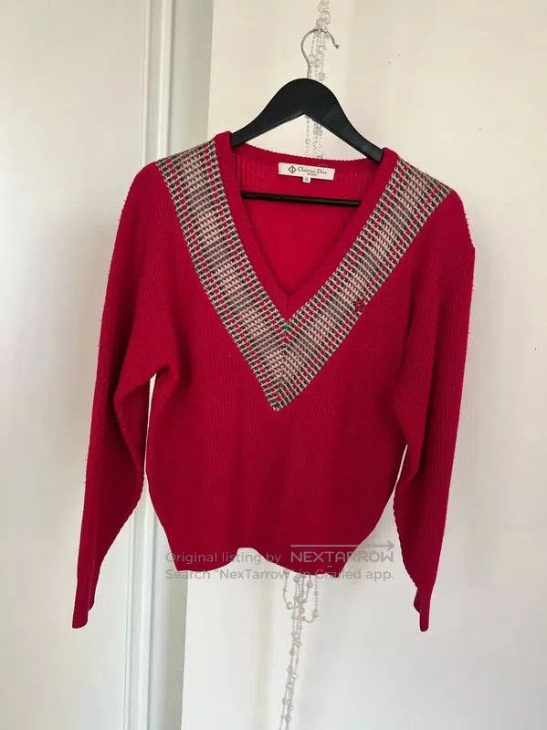 Dior Dior Red Women's Sweater with V. Size M / US 6-8 / IT 42-44 - 6 Thumbnail