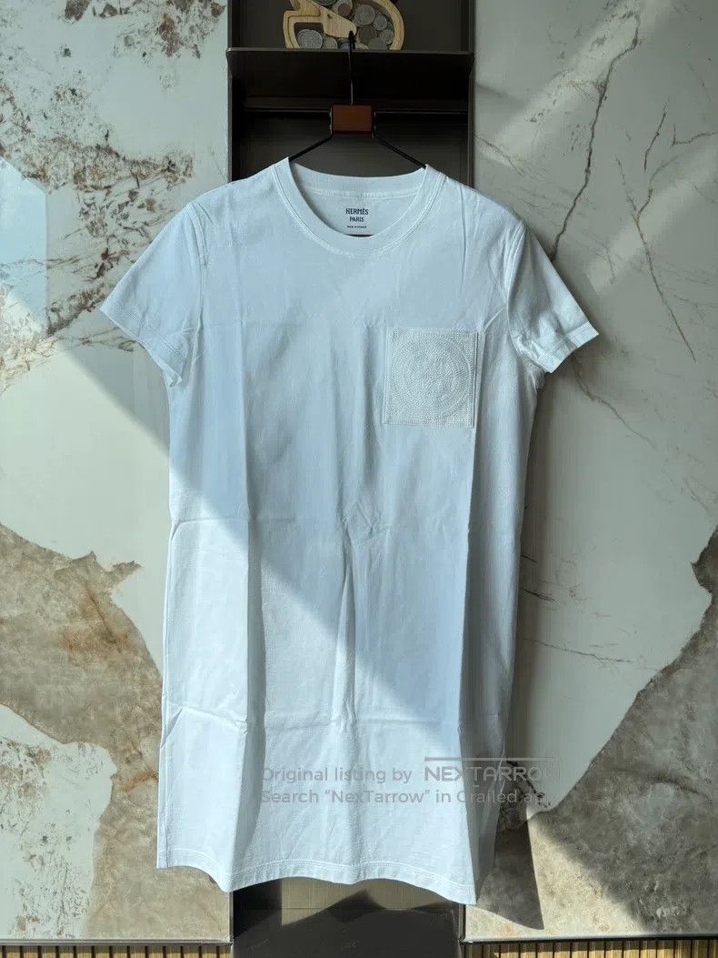 Hermes Hermes Women's white cotton dress with integrated short sk Size XS / US 0-2 / IT 36-38 - 1 Thumbnail