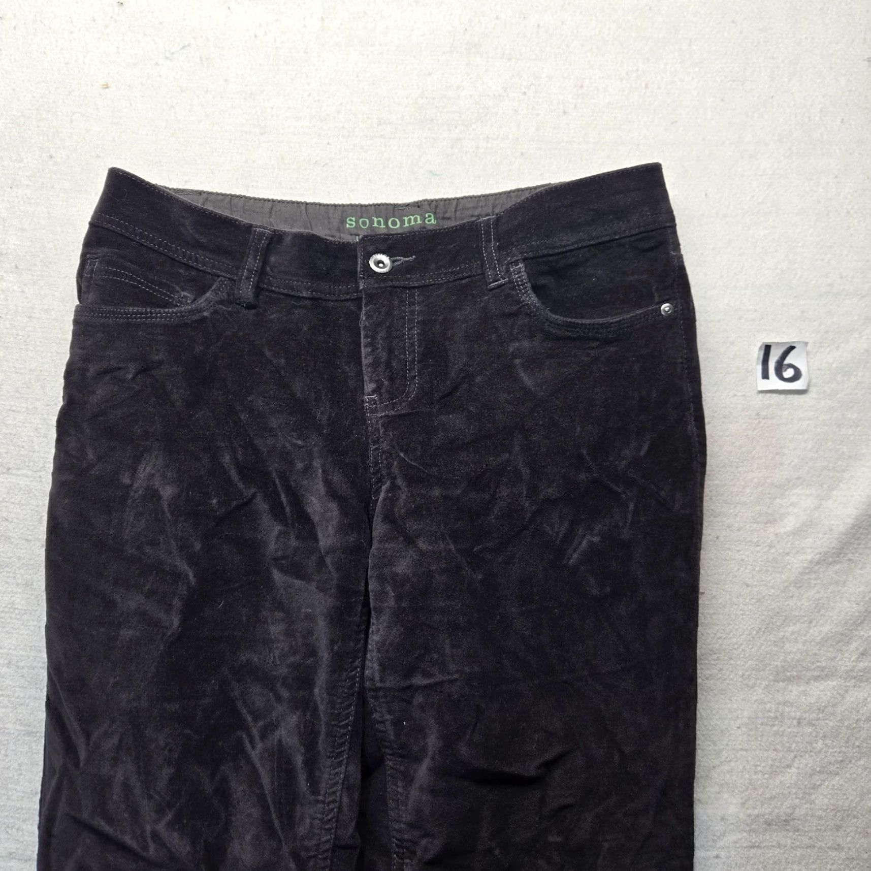 Vintage SONOMA Pants Chino Slim Mid Rise Black 6 Adult Pockets Button Classic Womens Size 28" / US 6 / IT 42 - 2 Thumbnail
