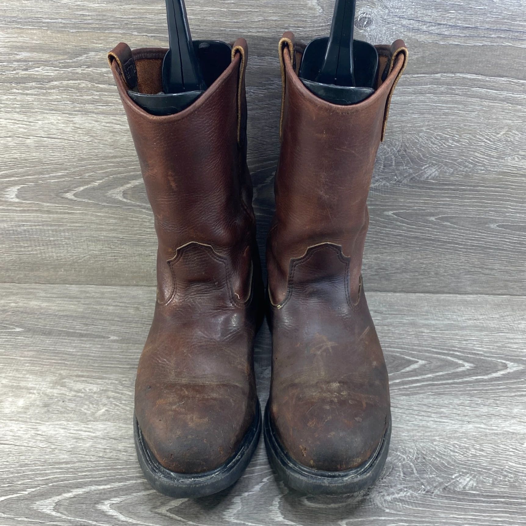 Red Wing VINTAGE Red Wing Pecos Boots Mens 11 Brown Leather Pull On Round Toe Supersole Work 1132 - Made in the USA - Western style Mens Boots Size US 11 / EU 44 - 3 Thumbnail