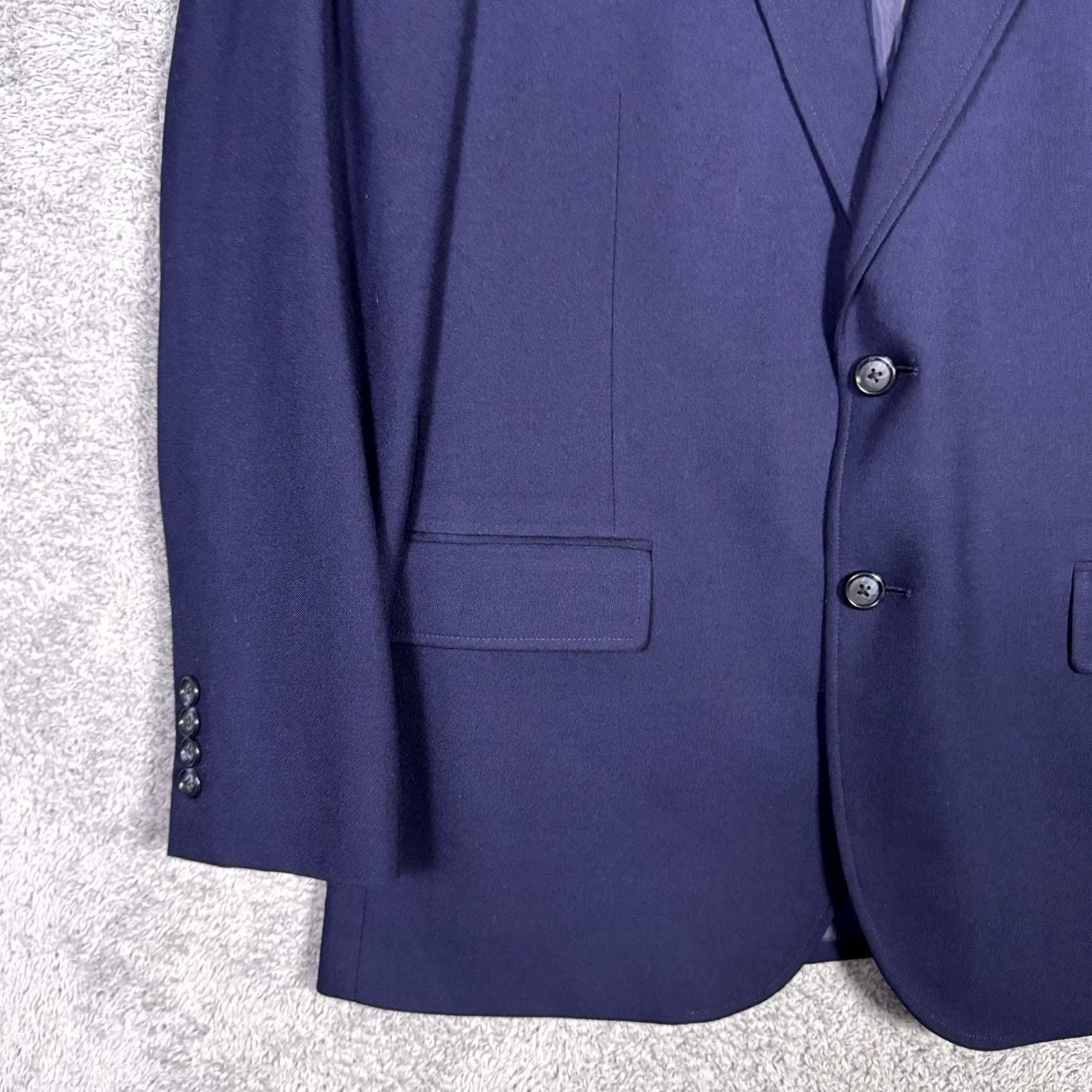 J.Crew J.Crew Blazer Mens 44R Wool University Slim Notch Lapel Two-Button Single-Breasted Business Casual Blue Regular 44R AZ830 Size 44R - 2 Thumbnail