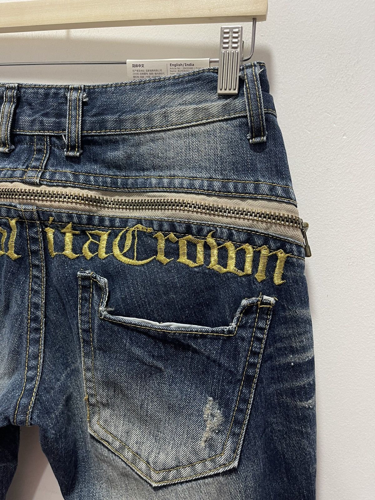 Japanese Brand × Vintage VINTAGE LOLITA EMBROIDERY DISTRESSED DENIM JEANS Size 28" / US 6 / IT 42 - 3 Thumbnail