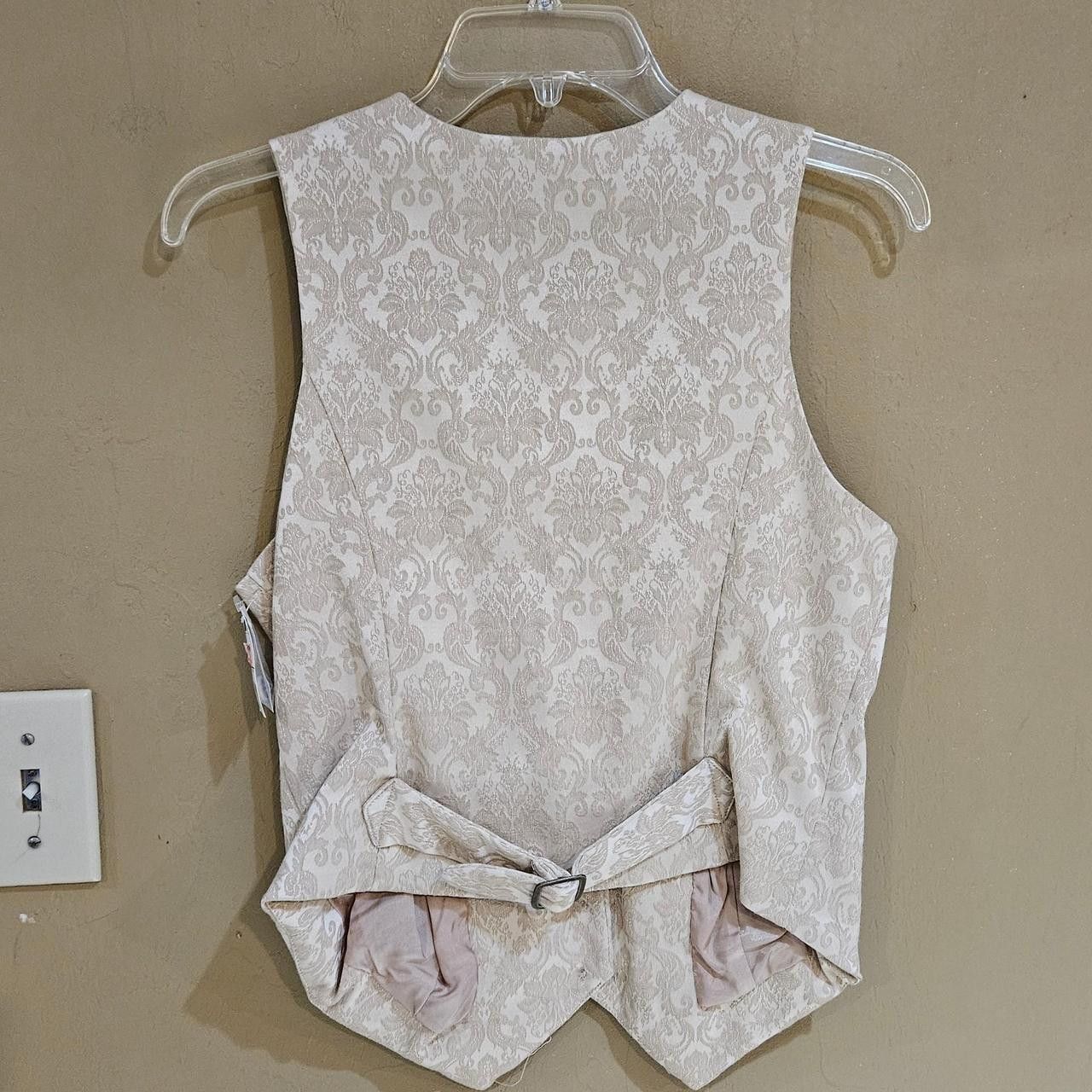 Vintage 90s y2k cottagecore coquette cream jacquard vest deadstock Size M / US 6-8 / IT 42-44 - 2 Thumbnail
