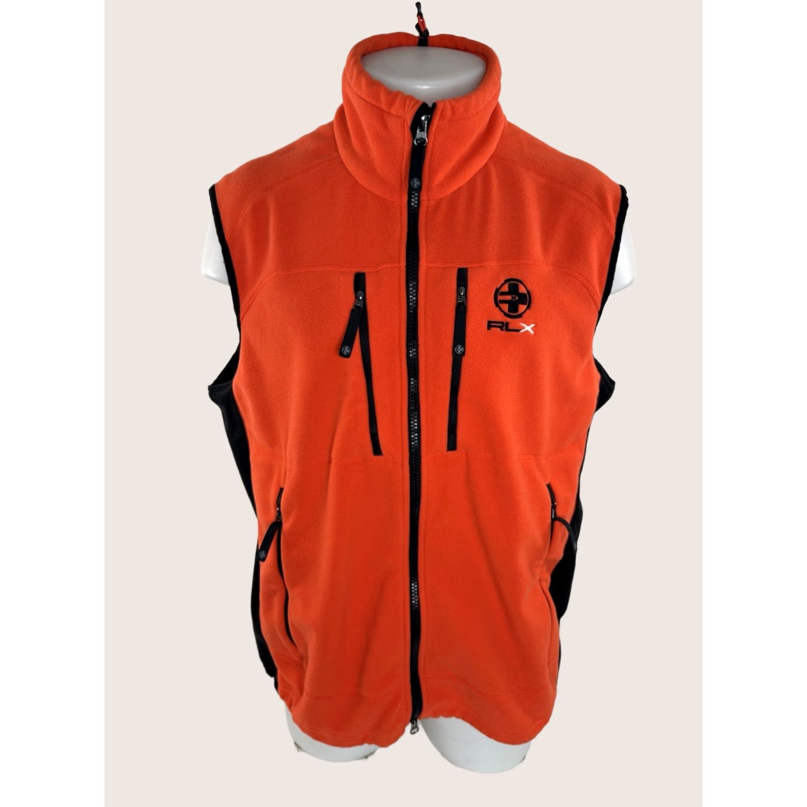 RLX Ralph Lauren VINTAGE RLX Ralph Lauren Embroidered Fleece Zip Vest Mens XL Orange Size US XL / EU 56 / 4 - 1 Thumbnail