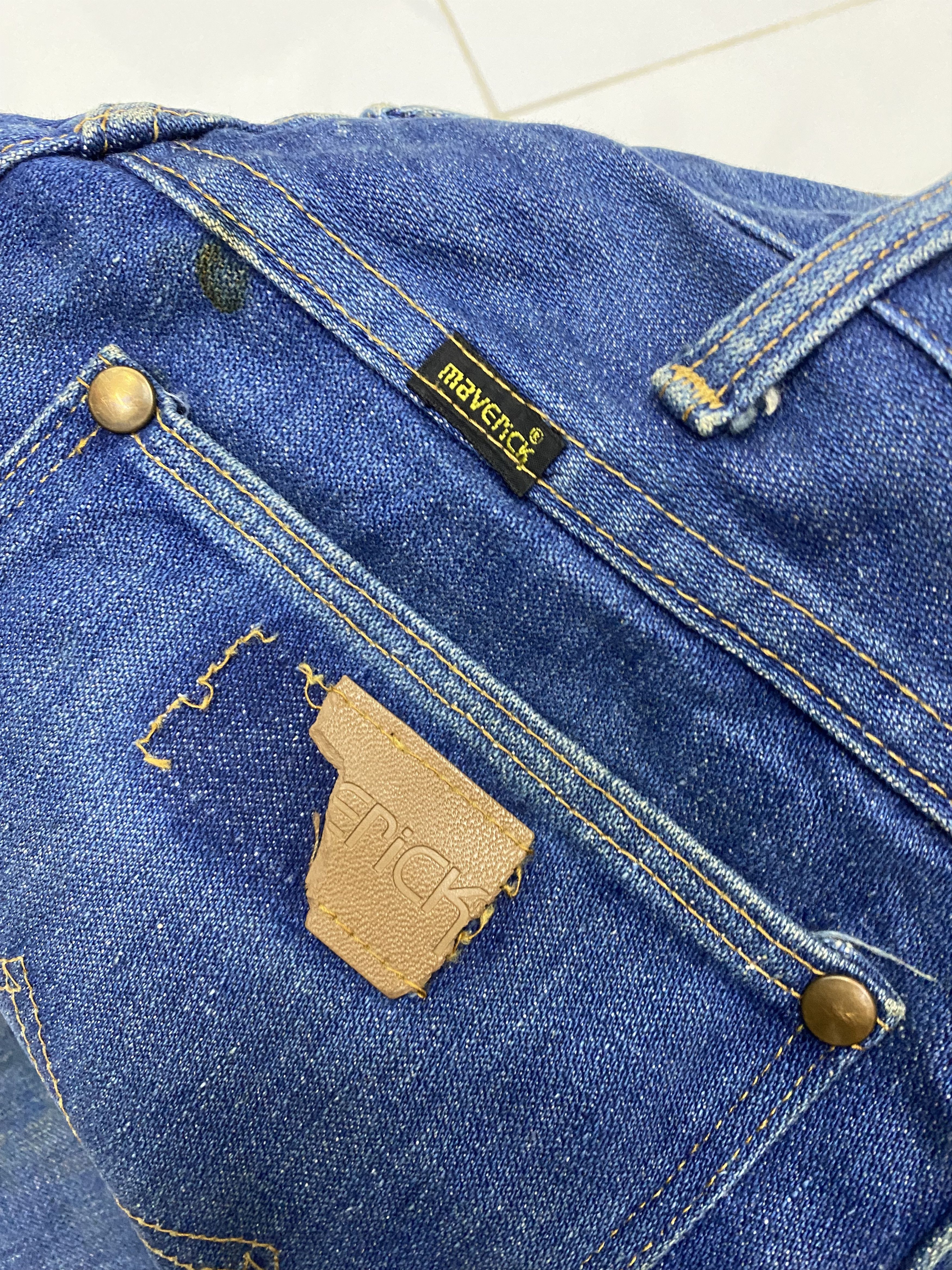 Vintage Vintage Maverick Scovill Zipper USA Distress Denim Jeans Size US 28 / EU 44 - 10 Thumbnail