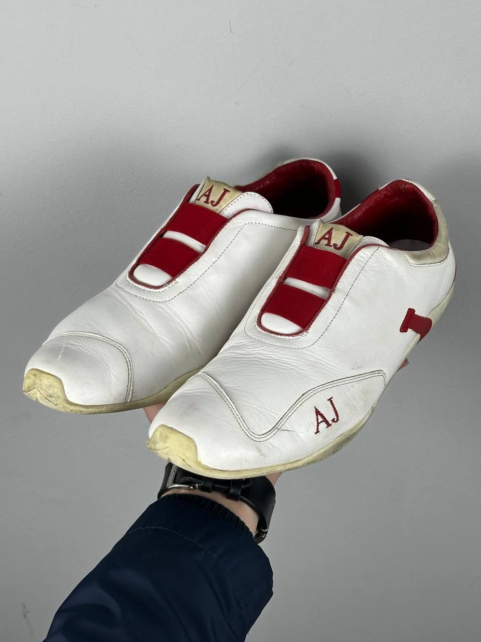 Armani Vintage Armani Jeans White Leather Speedcat Sneakers Size US 11 / EU 44 - 1 Thumbnail