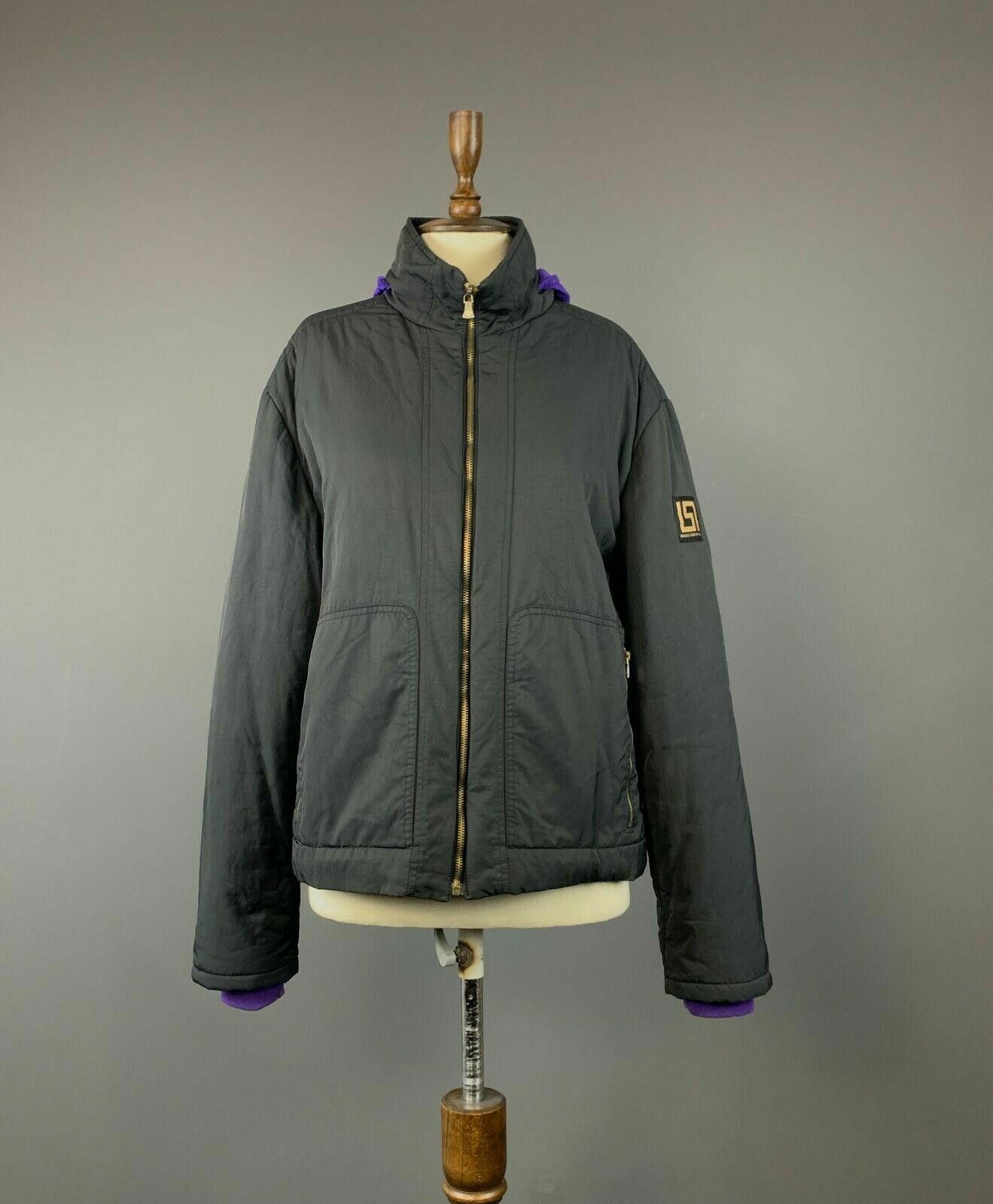 Versace Jeans Couture Versace Jeans Couture Black Hooded Nylon Jacket Size XL Size XL / US 12-14 / IT 48-50 - 1 Thumbnail
