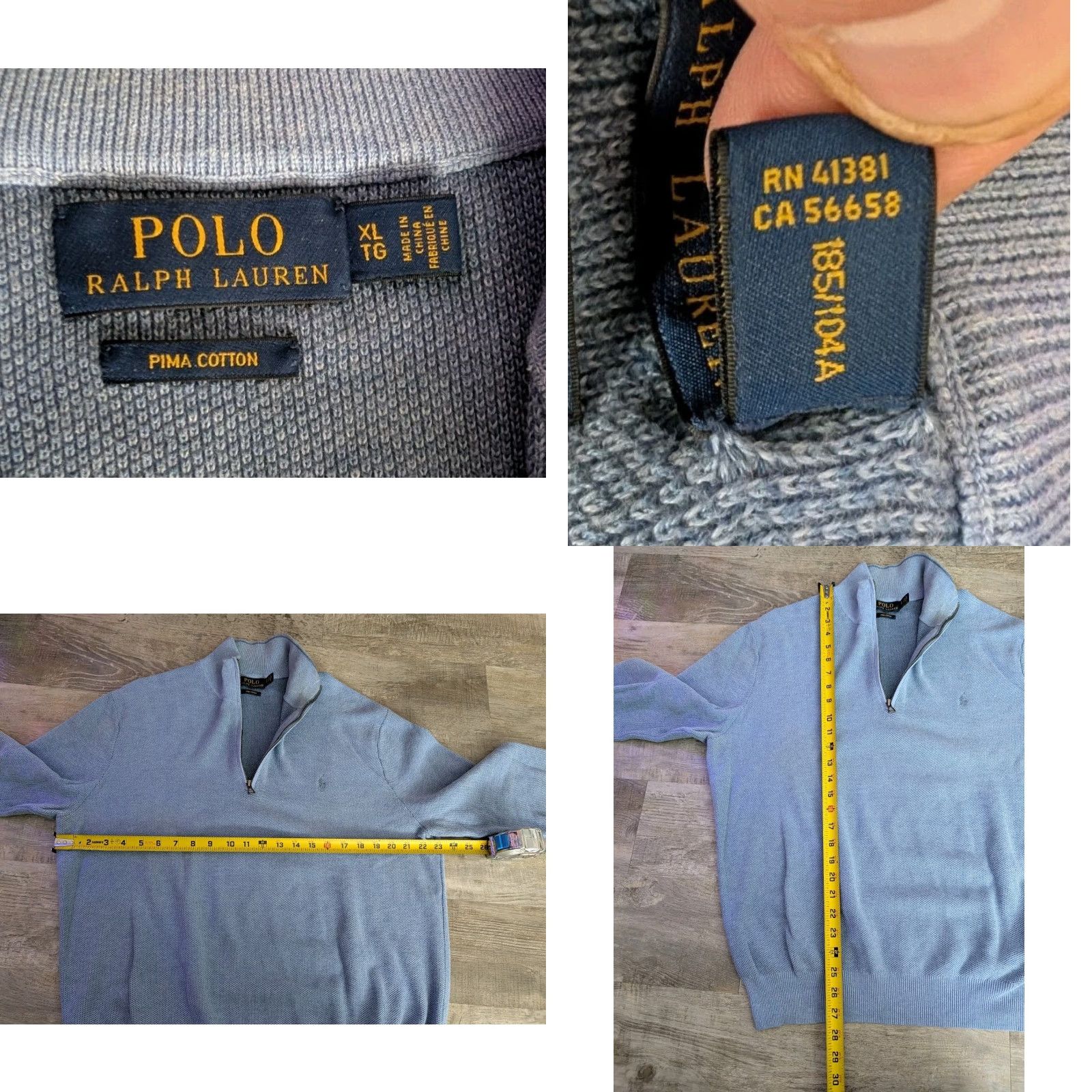 Polo Ralph Lauren Polo Ralph Lauren Quarter Zip Pullover Sweater Men's XL Blue Size US XL / EU 56 / 4 - 8 Thumbnail