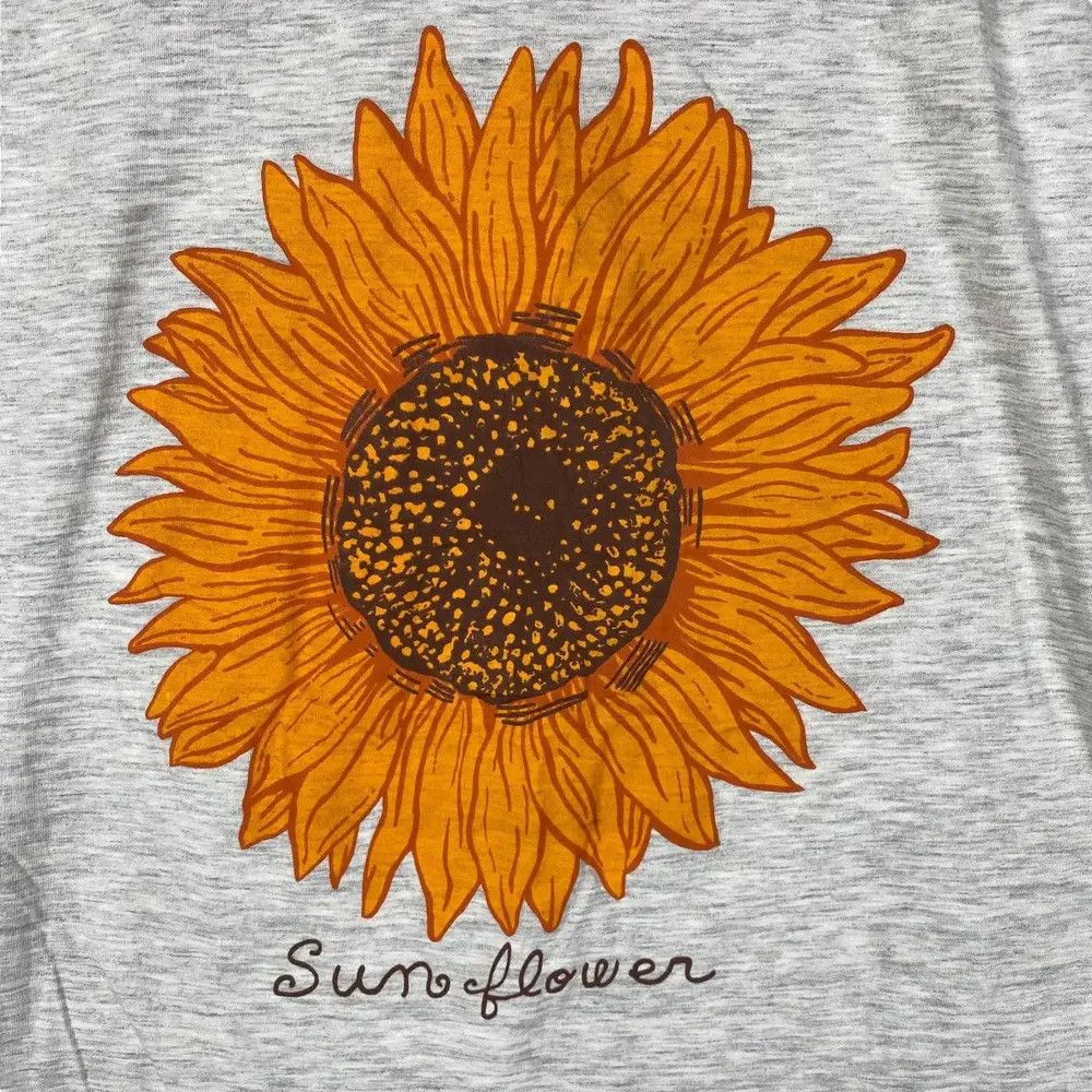 Vintage Vintage 90's SUNFLOWER Art Graphic Tee Shirt Medium Size Size M / US 6-8 / IT 42-44 - 2 Thumbnail