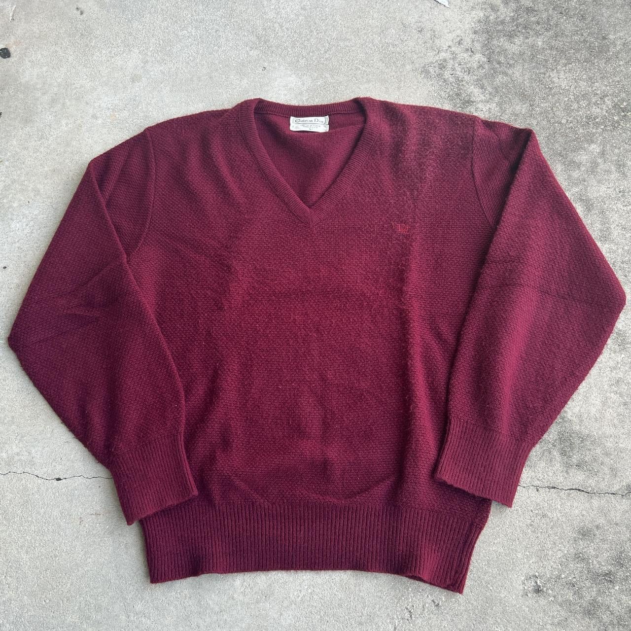Dior Burgundy christian dior sweater Size US L / EU 52-54 / 3 - 1 Thumbnail