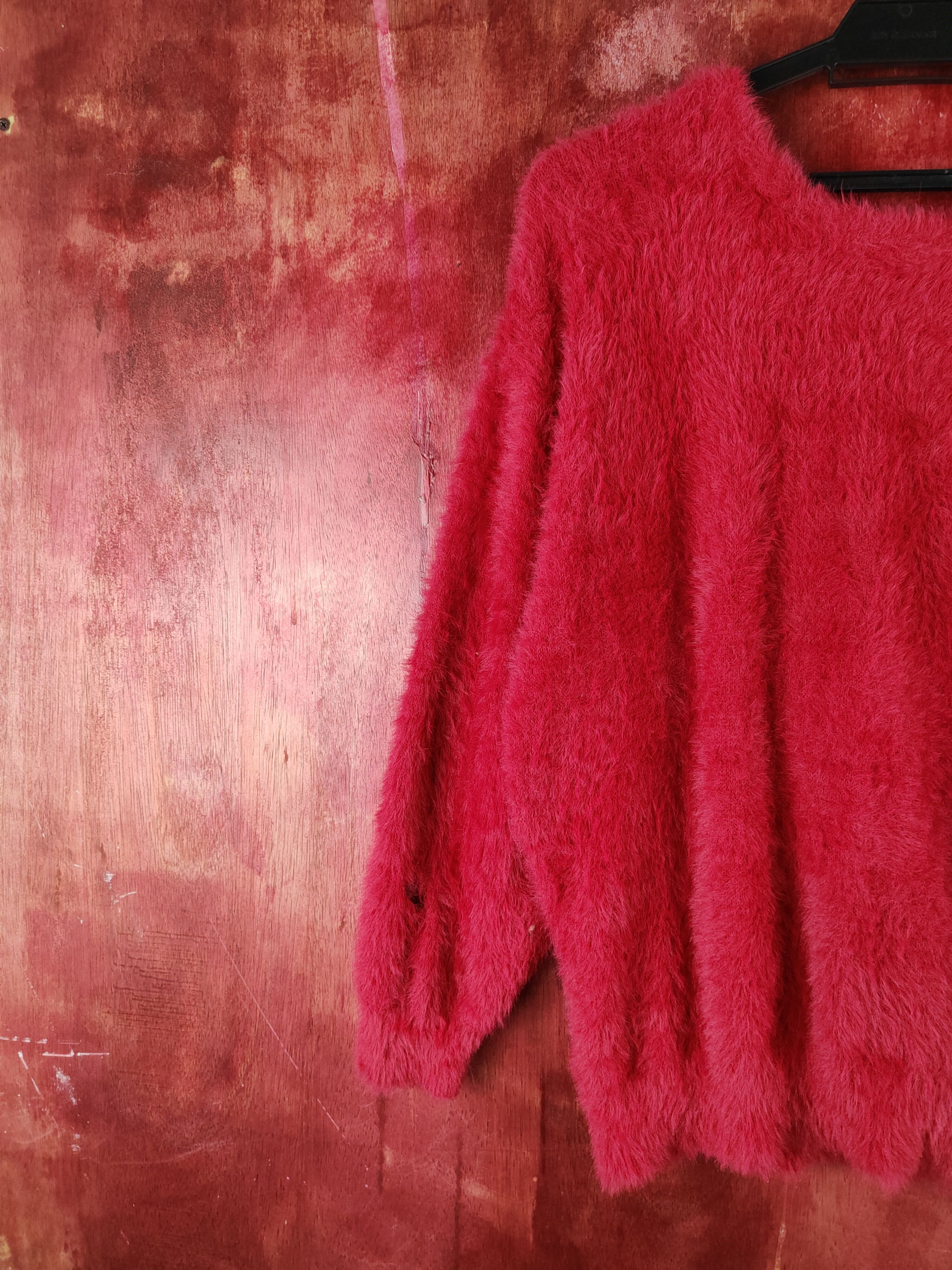 Homespun Knitwear K Red Shag Shaggy Fur Mohair Knitwear #S2192 Size M / US 6-8 / IT 42-44 - 9 Thumbnail