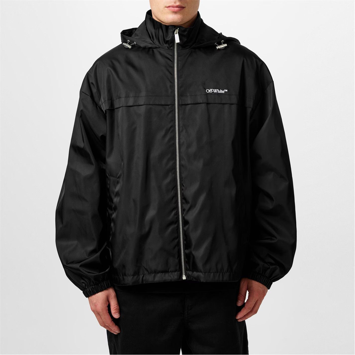 Off-White o1g2r1mq0326 Embroidered Logo Windbreaker Jacket in Black Size US M / EU 48-50 / 2 - 3 Thumbnail
