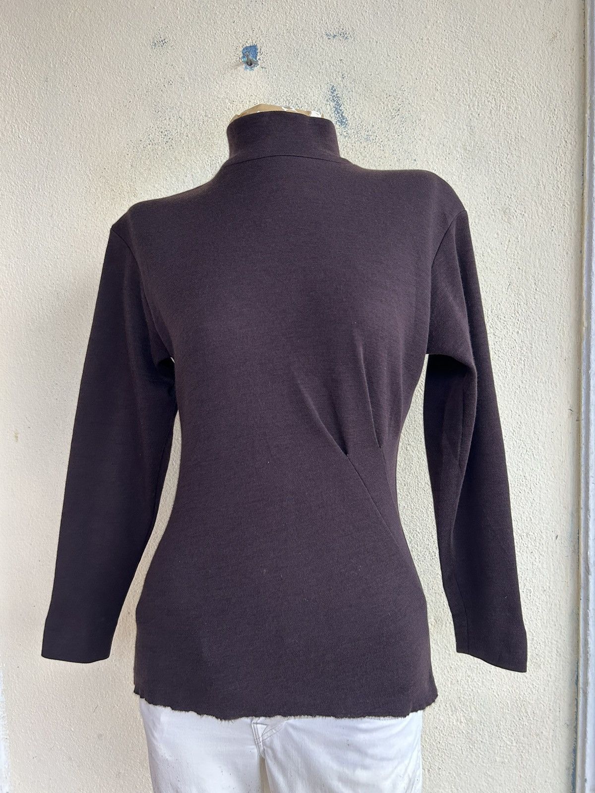 Yves Saint Laurent YSL Rive gouche High Neck Long Sleeves Tshirt Size XS / US 0-2 / IT 36-38 - 1 Thumbnail