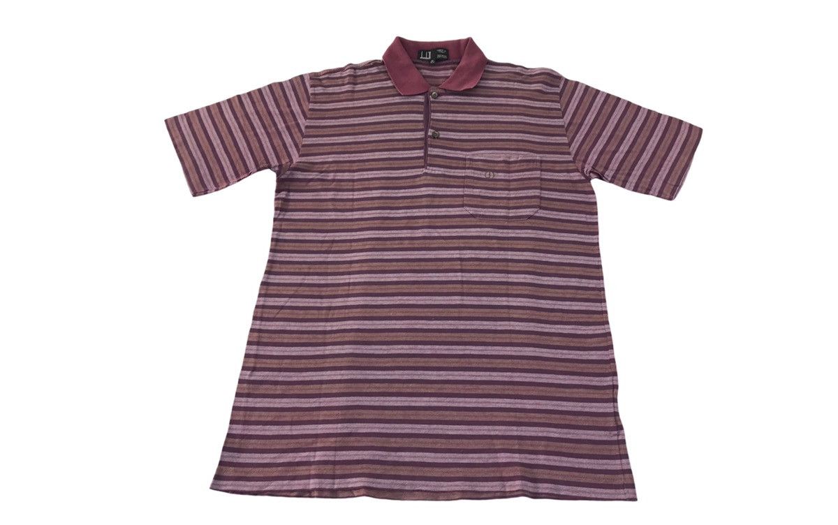 Alfred Dunhill Dunhill Made In Italy Striped Polo Tee Luxury Single Pocket Size US M / EU 48-50 / 2 - 1 Thumbnail