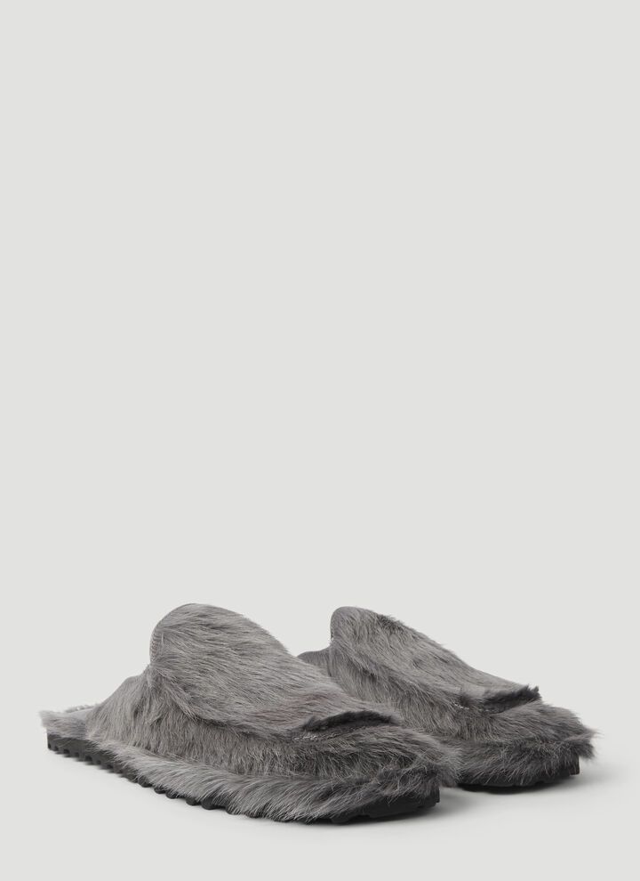 Dries Van Noten o1mle0226 Fur Slides in Gray Size US 7 / EU 40 - 3 Thumbnail