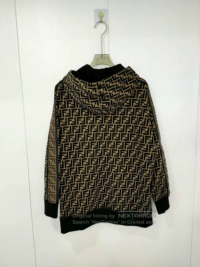 Fendi Fendi Monogrammed All-Over LOGO Fleece Hoodie Size XXS / US 00 / IT 34 - 2 Thumbnail