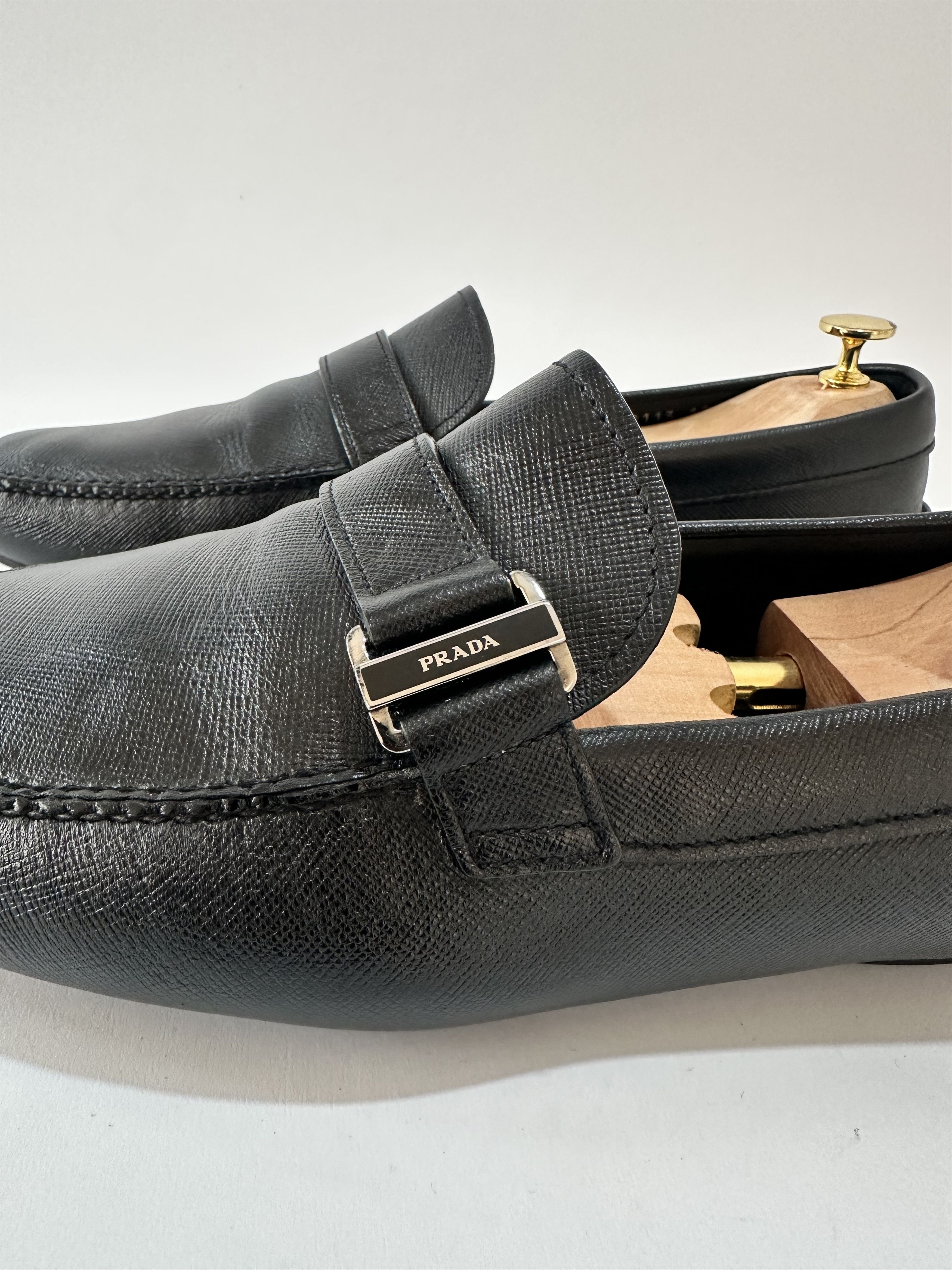Prada Prada Black Leather Slip On Loafers Size 11 US Size US 11 / EU 44 - 4 Thumbnail