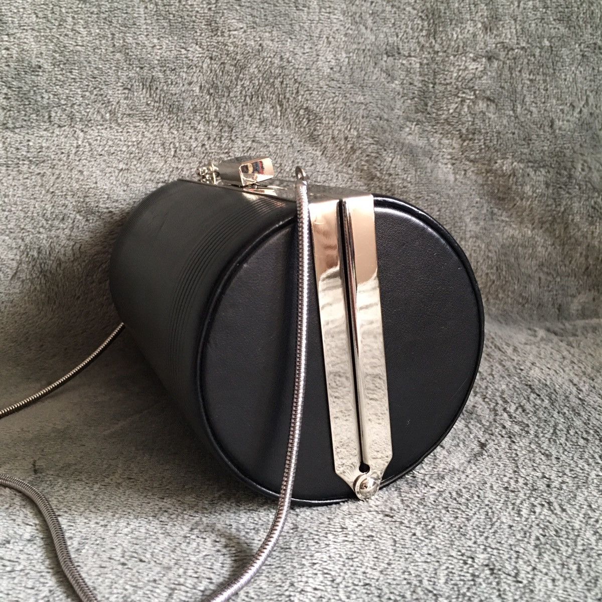 Jean Paul Gaultier Jean Paul Gaultier Cylinder Black Clutch Bag Size ONE SIZE - 6 Thumbnail
