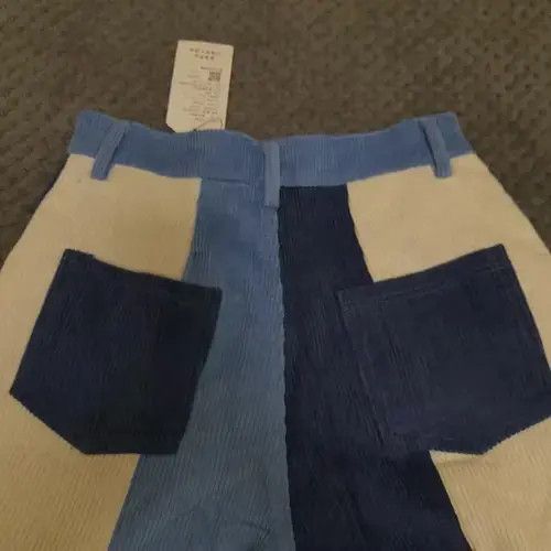 Other Corduroy Pants Baggy High Waist Contrast Patchwork Trousers Size US 29 - 2 Thumbnail