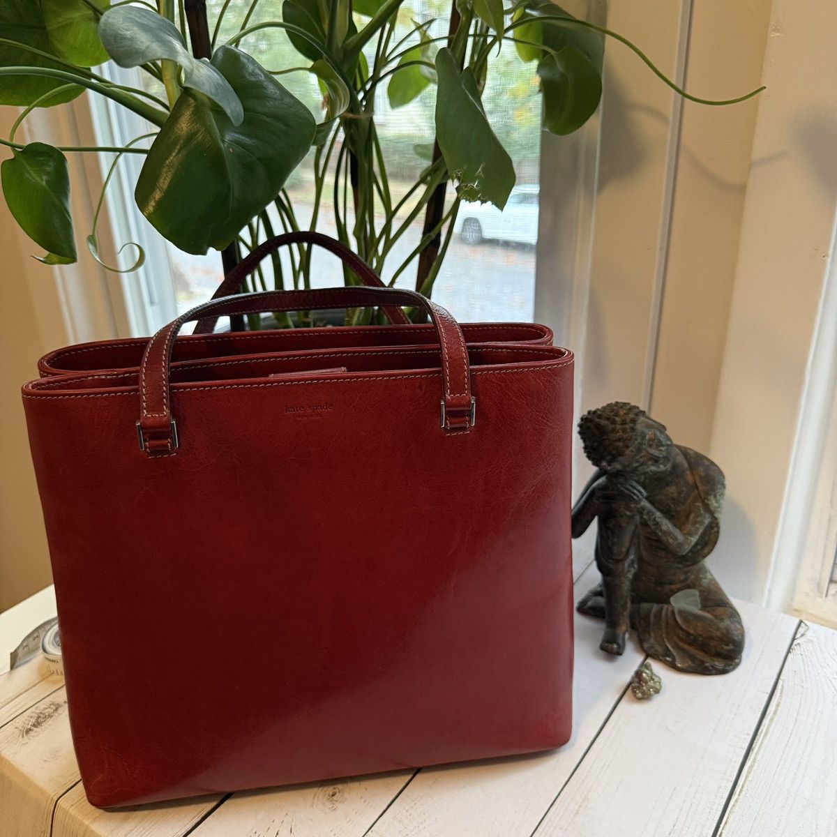 Kate Spade Vintage Red All Leather Tote, Made in Itay Size ONE SIZE - 1 Thumbnail