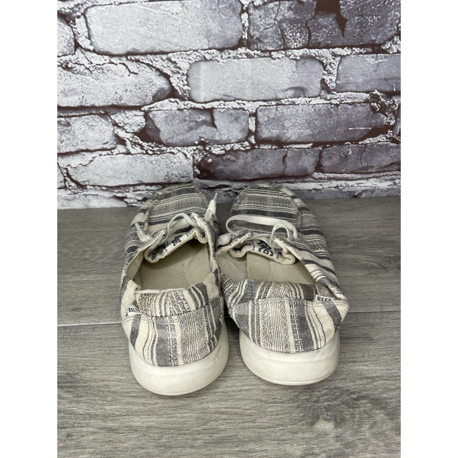 REEF Reef Cushion Coast Mid White Fabric Black Lace Up Sneakers W Size US 8.5 / IT 38.5 - 5 Thumbnail