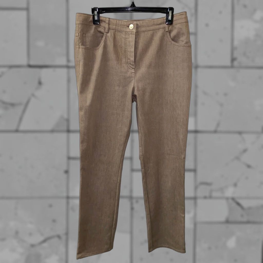 St. John St. John Womens Beige Zip Fly Casual Pants Size 8 Regular Womens Pants 32in Inseam Beige, Zip Fly, Flat Front, Cotton? Size 24" / US 00 / IT 34 - 1 Thumbnail
