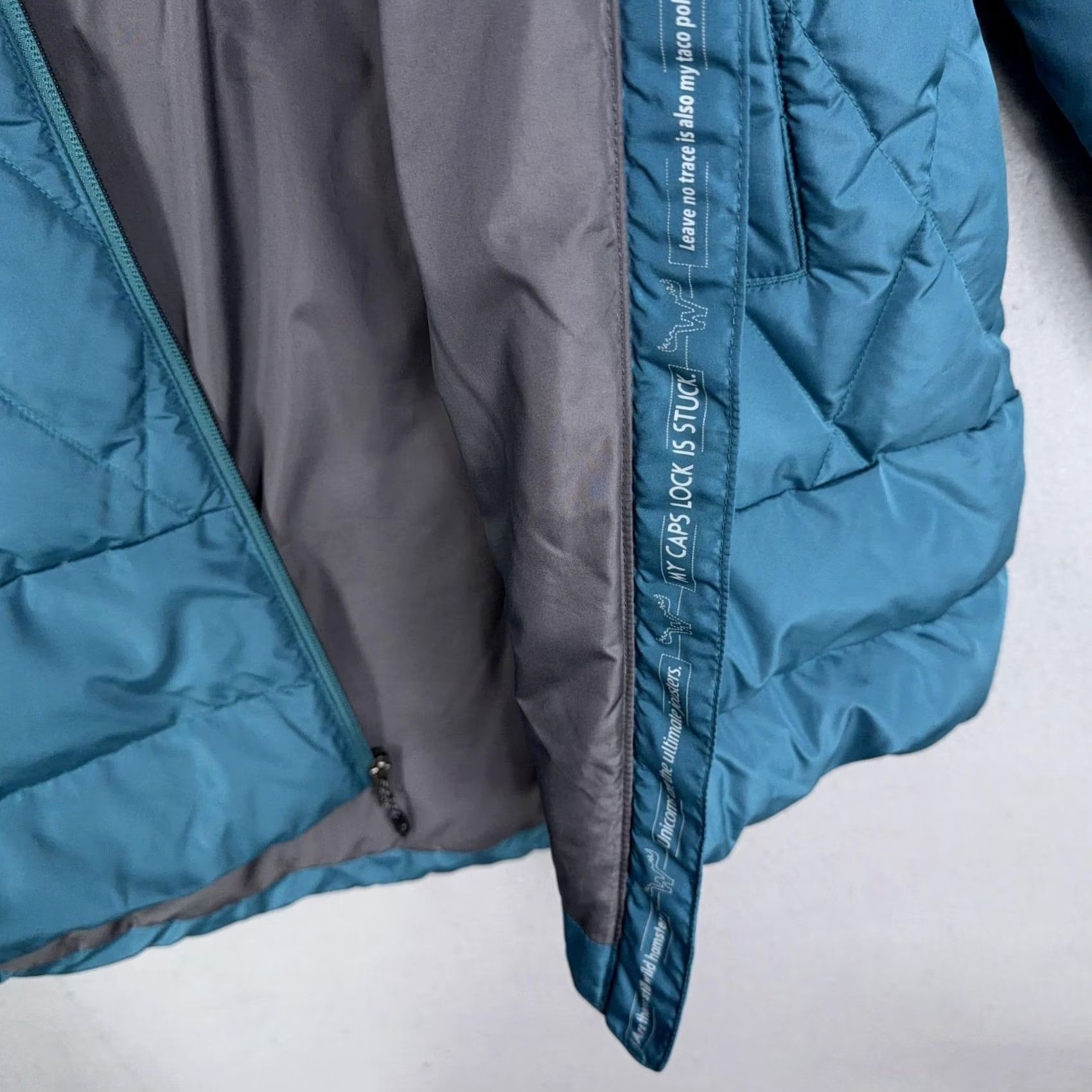 Vintage Moosejaw Coat Womens Large Blue Quilted Down Puffer Hooded Long Winter Jacket Size L / US 10 / IT 46 - 6 Thumbnail