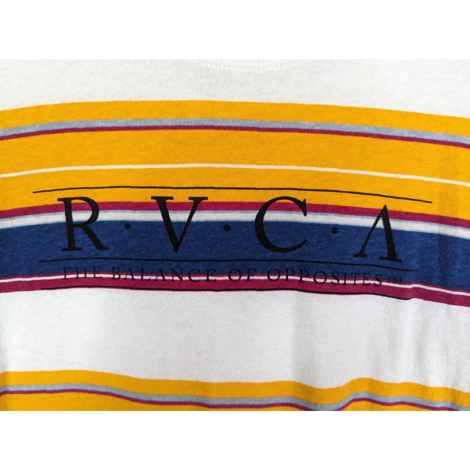 RVCA RVCA T-Shirt Womens Small Striped Multicolored Tee Casual Short Sleeve Crew Neck Pullover Size S / US 4 / IT 40 - 2 Thumbnail