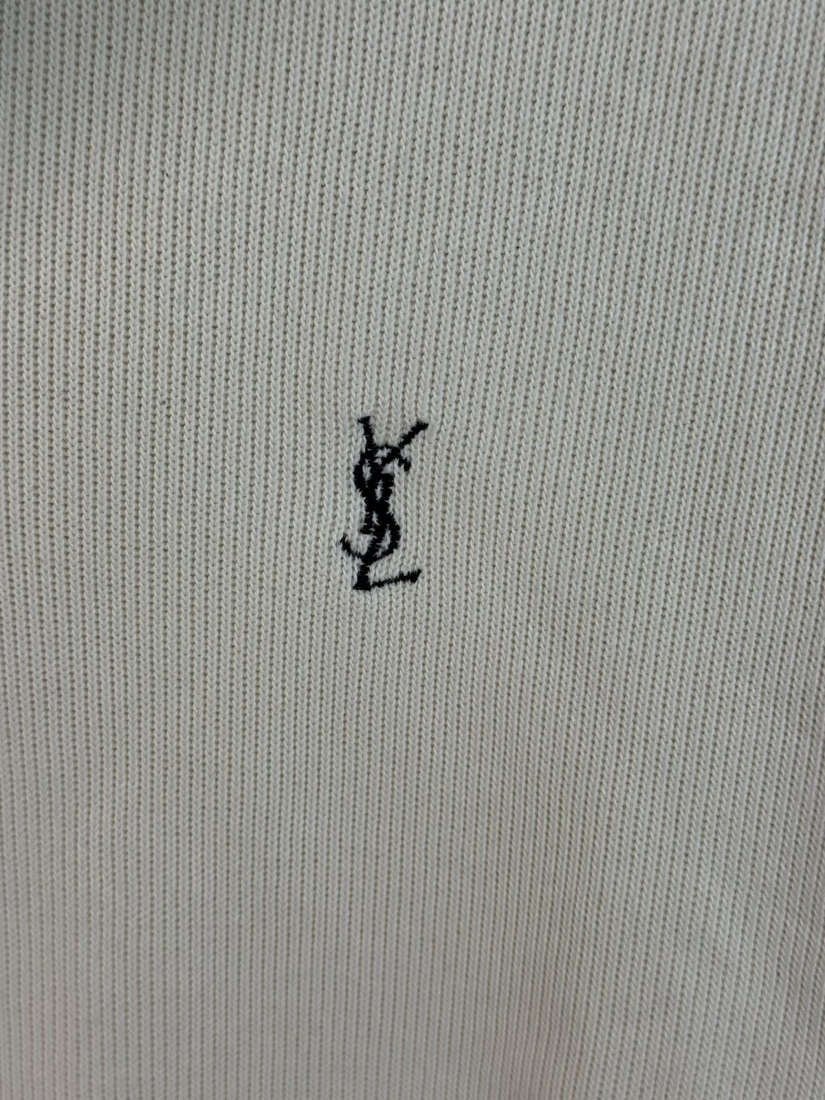 Yves Saint Laurent 90s YSL Sweatshirt White/Sweater Vintage Quarter Zip Up Size US XL / EU 56 / 4 - 6 Thumbnail