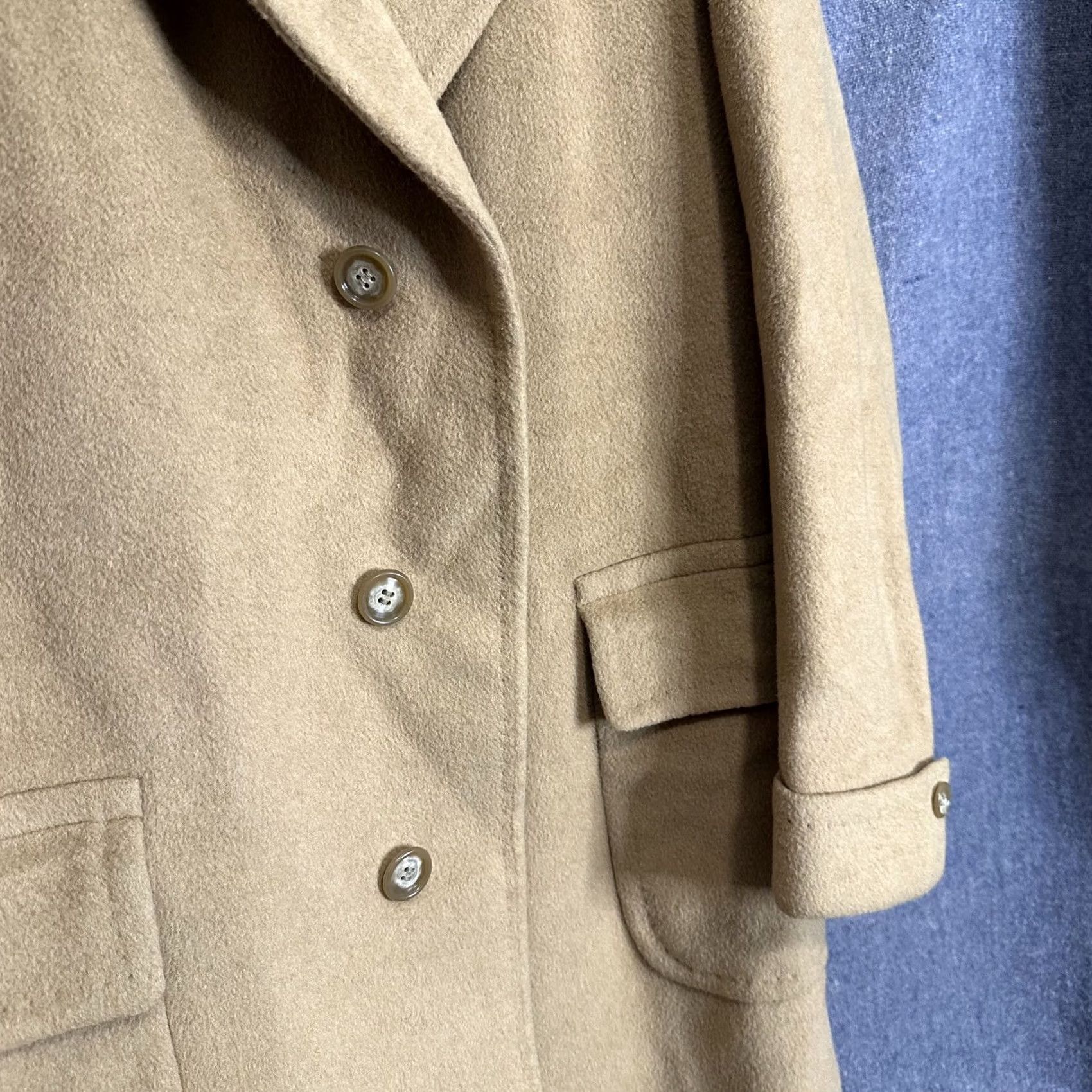 Camel VINTAGE Bal-Paca Coat Mens Camel Hair Overcoat Tan 80s 90s Classic Pockets Size L Size US L / EU 52-54 / 3 - 7 Thumbnail