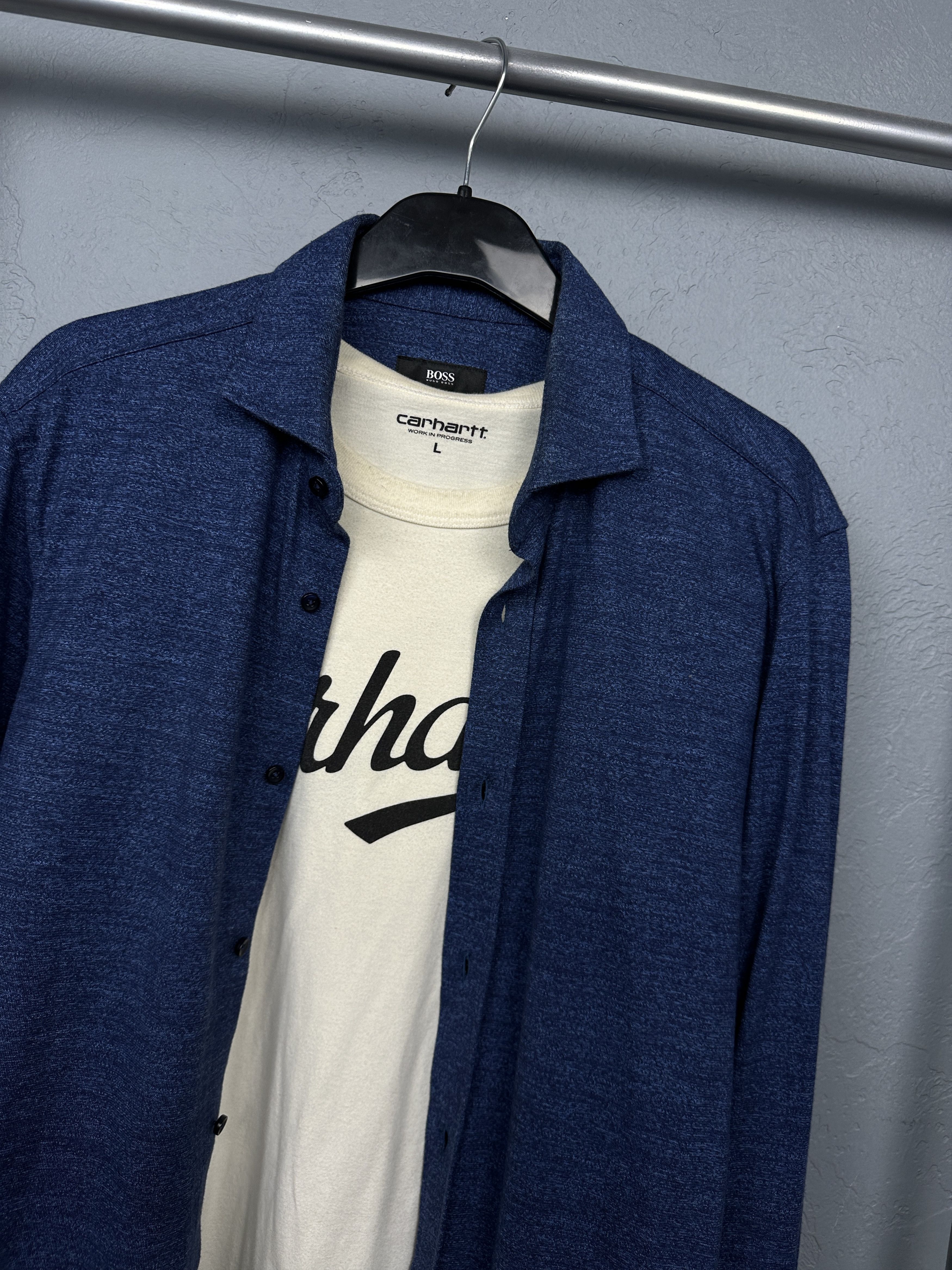 Hugo Boss Hugo Boss Mens Knit Long Sleeve Shirt Size US M / EU 48-50 / 2 - 2 Thumbnail