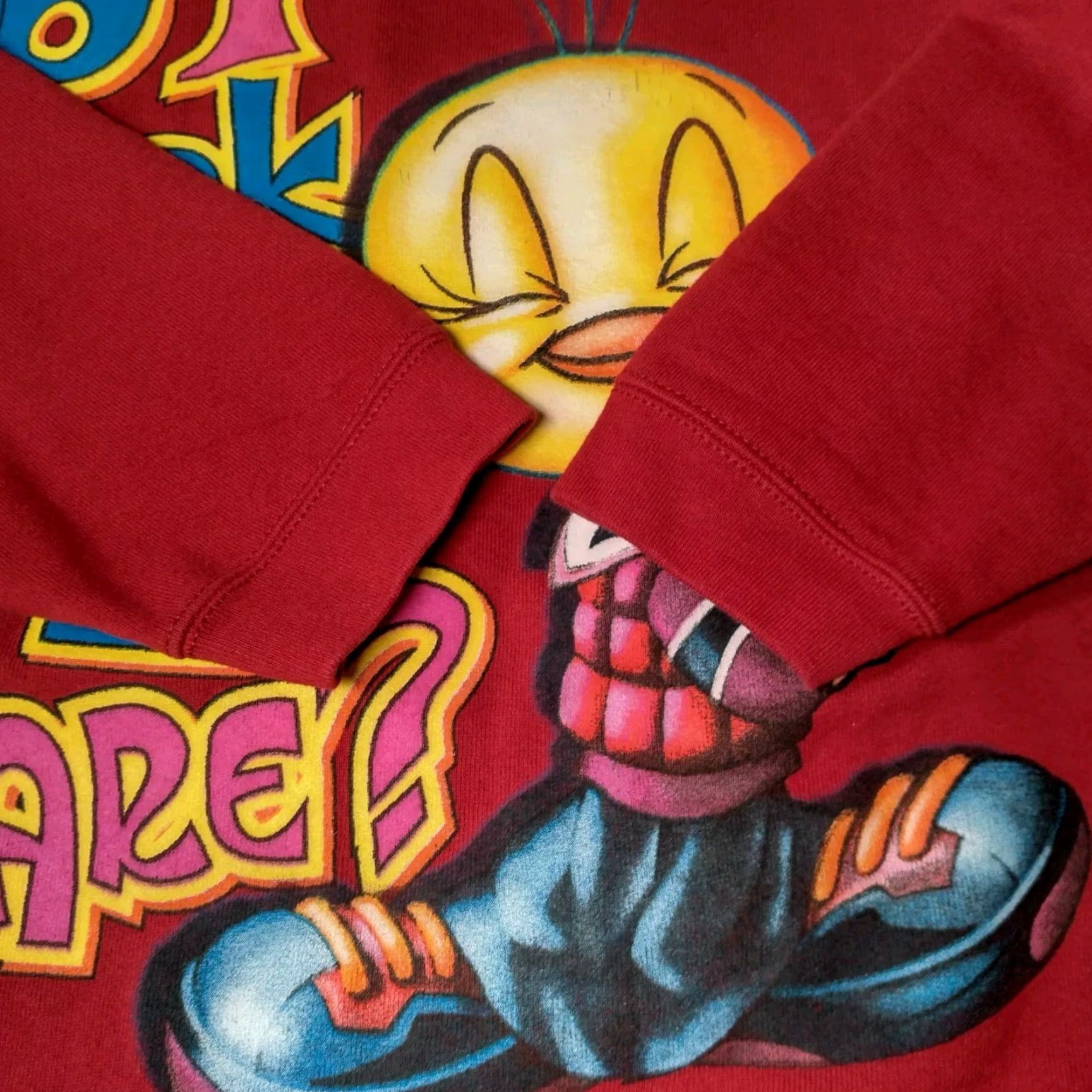 Catalina VINTAGE Catalina Tweety Bird Sweatshirt Women Large Maroon Cartoon Looney Tunes Fall Winter Pullover Size L / US 10 / IT 46 - 6 Thumbnail