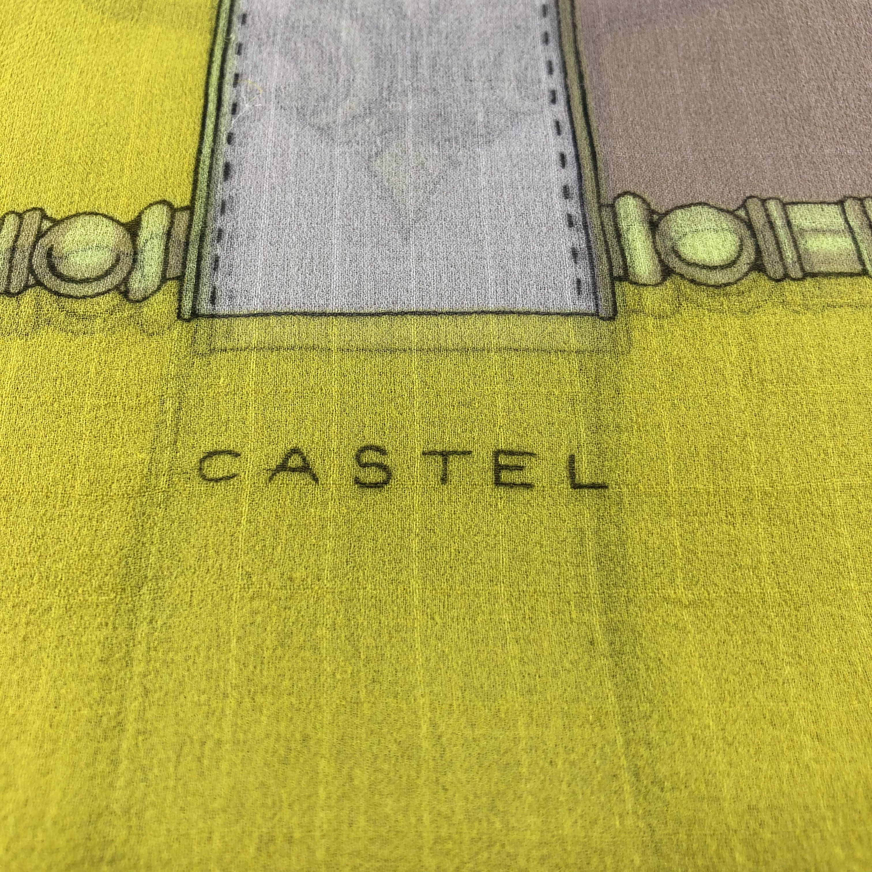 Vintage Castel Luxury Silk Stole Silk Scarf M835 Size ONE SIZE - 4 Thumbnail