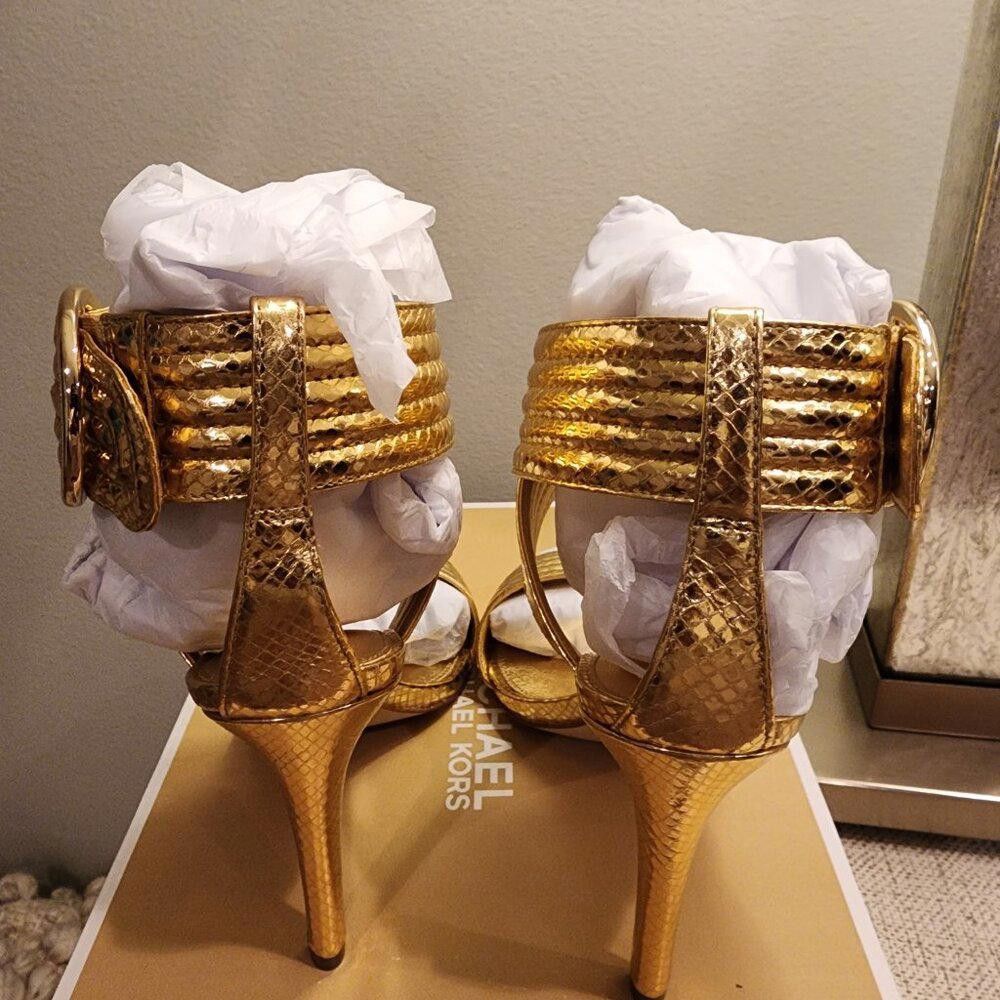 Michael Kors Michael Michael Kors Remi Sandal Metallic Leather Size US 9.5 / IT 39.5 - 6 Thumbnail