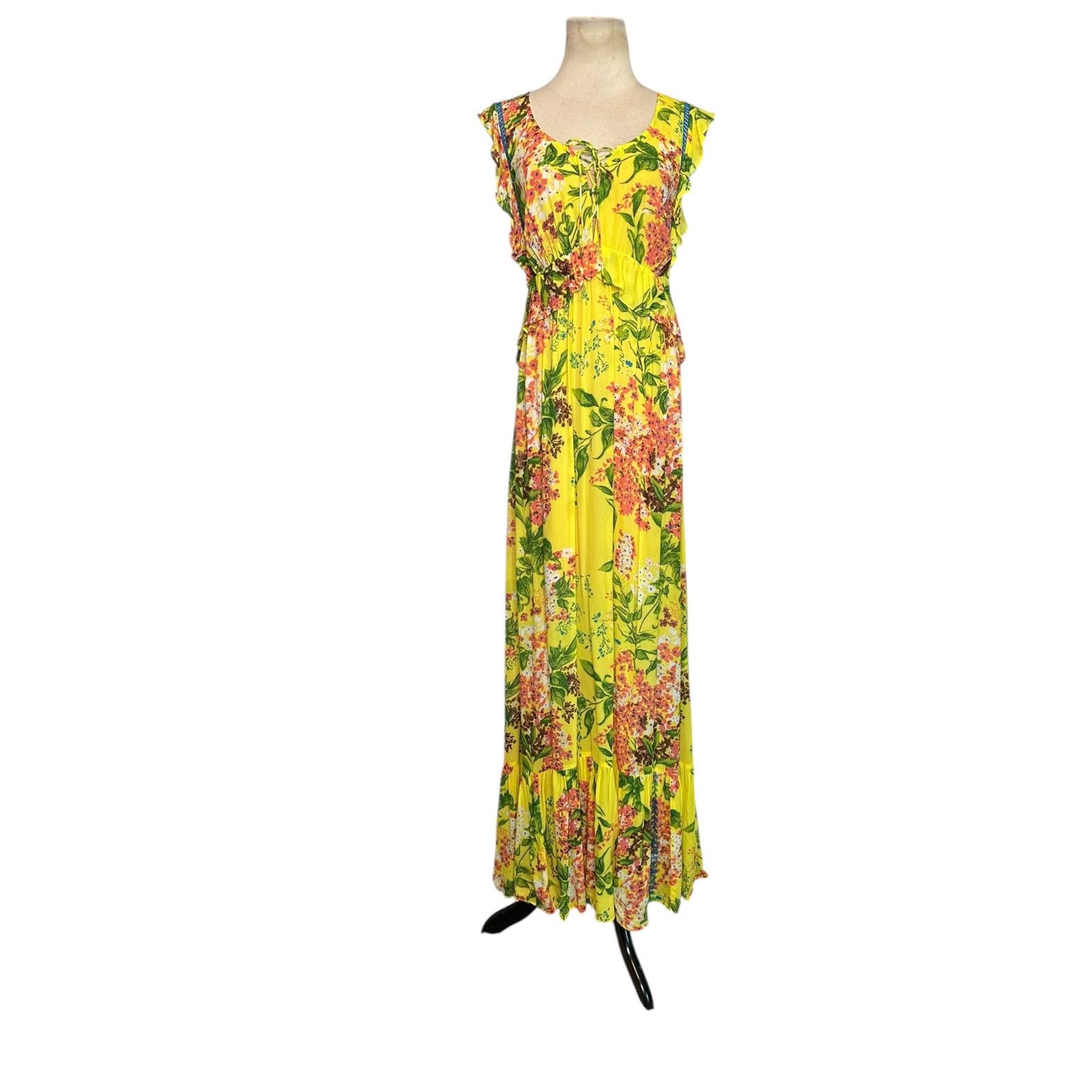 Anthropologie Tracy Reese vibrant yellow floral maxi dress size XS Size XS / US 0-2 / IT 36-38 - 1 Thumbnail