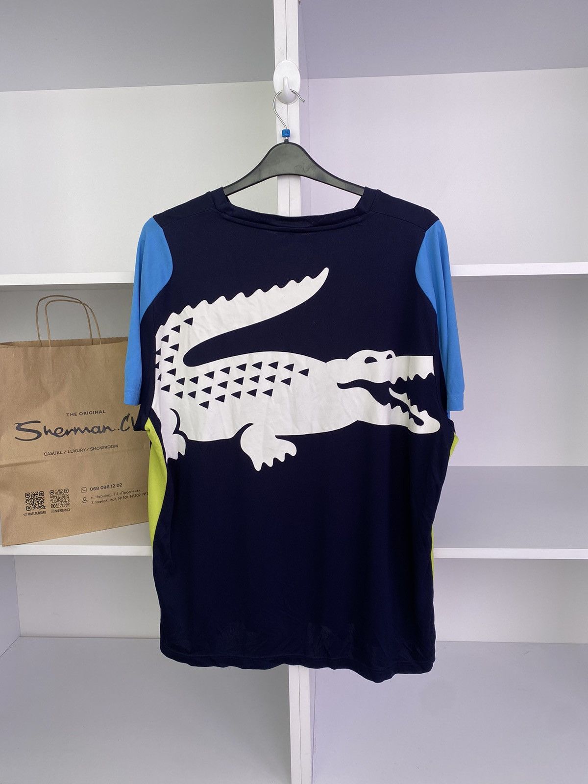 Lacoste × Vintage Vintage Lacoste Men's Crocodile Print T-Shirt Size US XXL / EU 58 / 5 - 1 Thumbnail