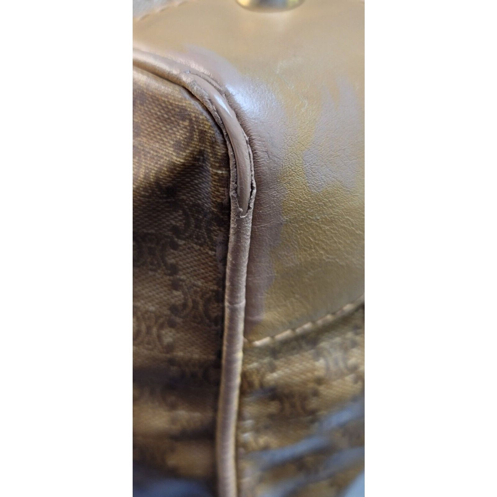 Celine AUTHENTIC CELINE BOSTON HANDBAG Macadam PVC Brown GUC Size ONE SIZE - 18 Thumbnail