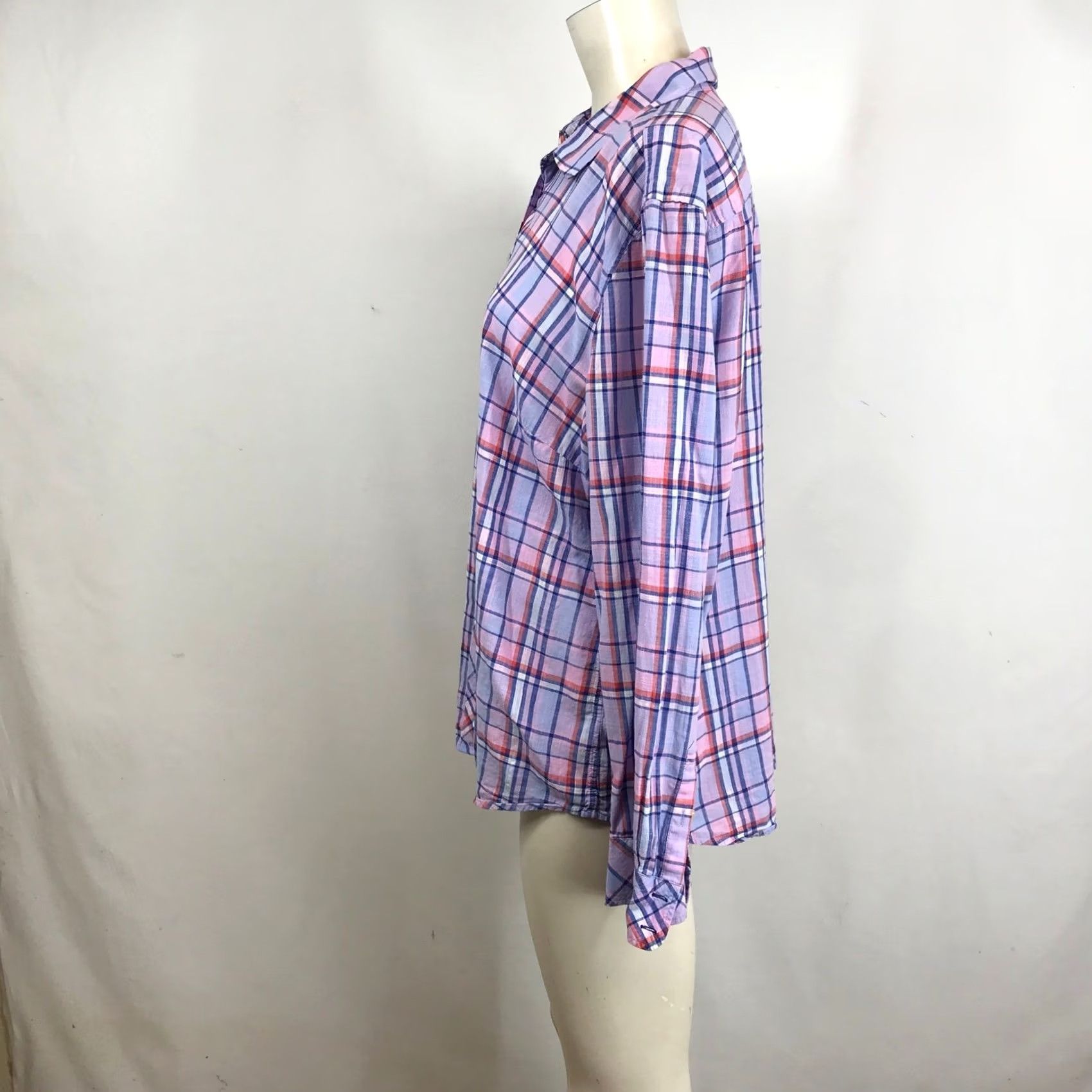 Talbots VINTAGE Talbots Womens XL Purple Pink Plaid Cotton Button-Down Long Sleeve Shirt Size XL / US 12-14 / IT 48-50 - 6 Thumbnail