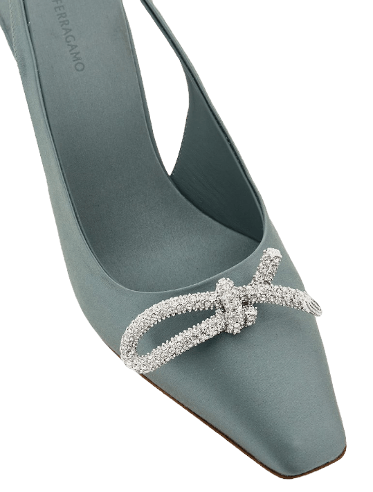 Salvatore Ferragamo o1s1rm0924 Slingback Bow Pumps in Green Size US 9.5 / IT 39.5 - 4 Thumbnail
