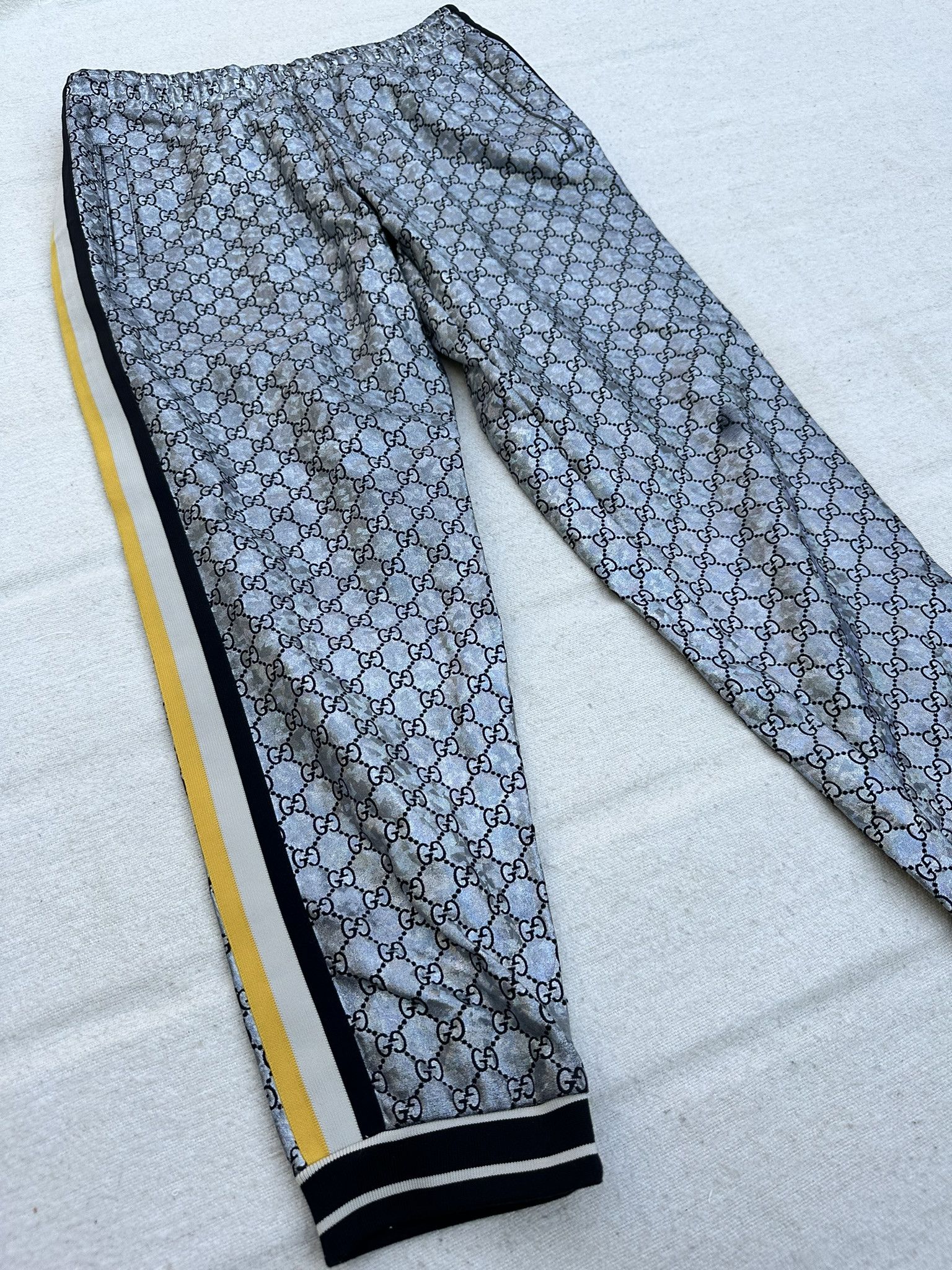 Gucci Gucci Sweatpants Monogram Shiny Silver Side Web Size US 28 / EU 44 - 3 Thumbnail