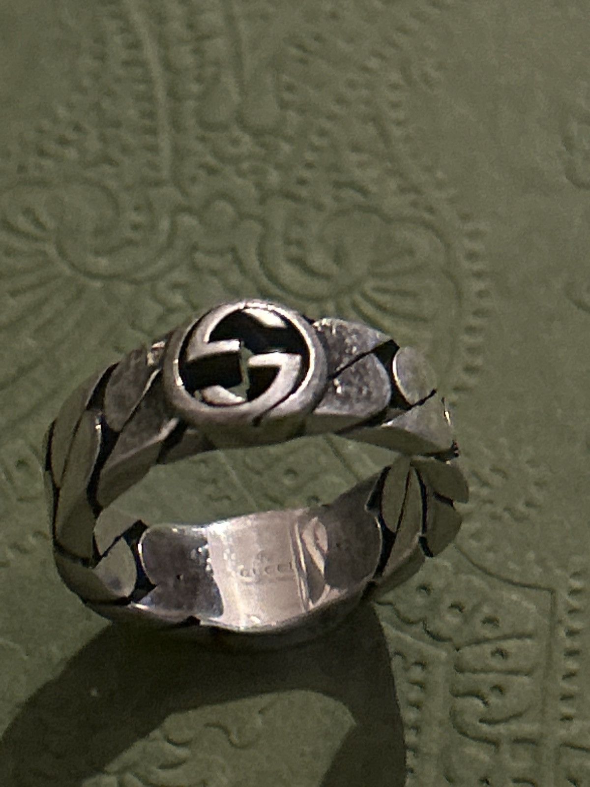 Gucci Gucci Sterling Silver Interlocking Ring 678656 Size ONE SIZE - 7 Thumbnail