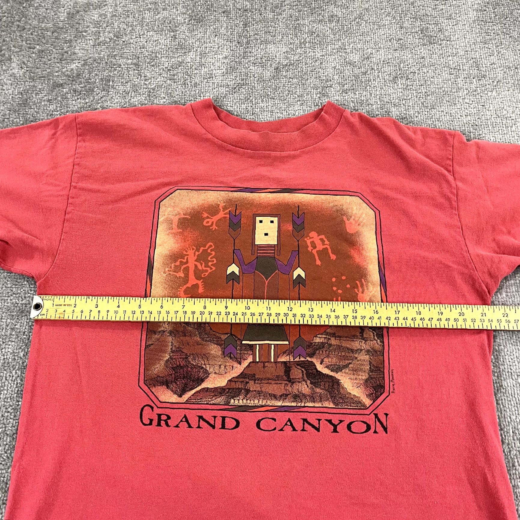 Vintage VINTAGE Prairie Mountain GRAND CANYON Shirt Mens L Red Graphic Tee 90s USA 90s Logo Mens Size US L / EU 52-54 / 3 - 6 Thumbnail