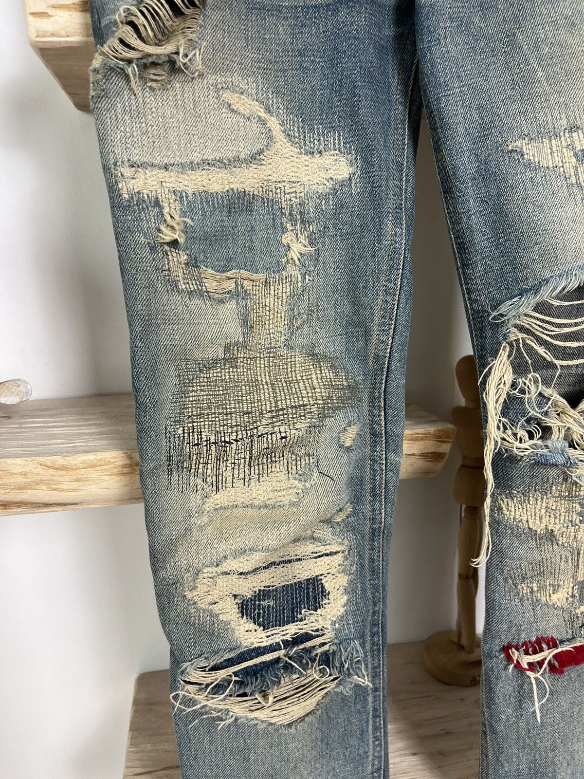 Undercover AWO4 Undercover 68 Red Yarn Denim Size US 29 - 4 Thumbnail