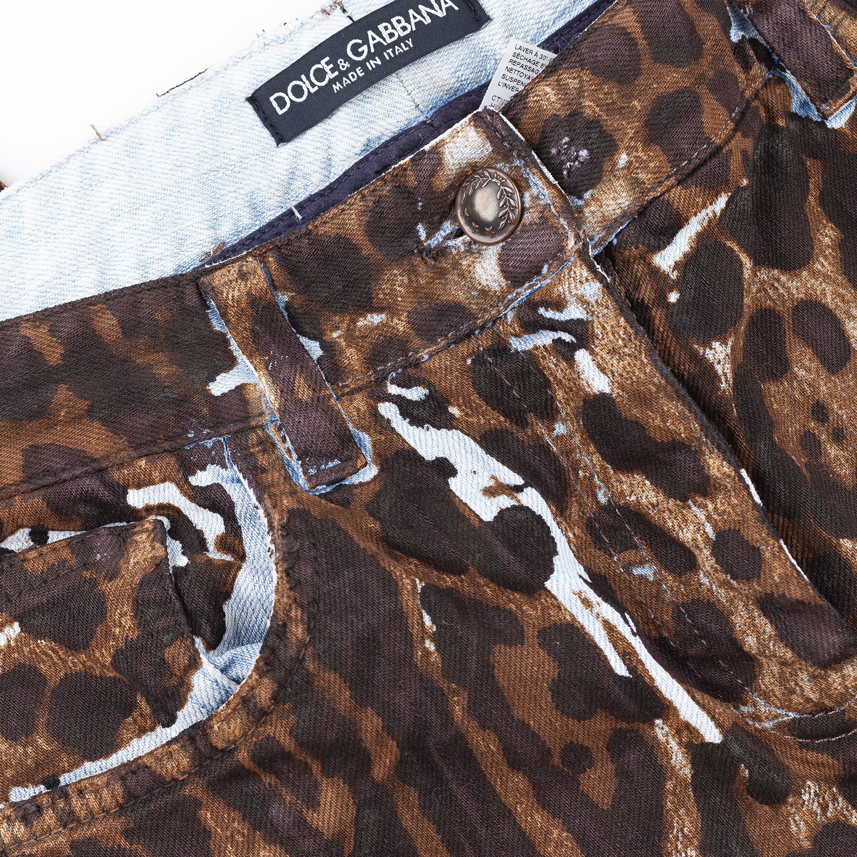 Dolce & Gabbana Dolce & Gabbana Cheetah Skinny Mid Rise Vintage Pants (S/M) Size 27" / US 4 / IT 40 - 5 Thumbnail